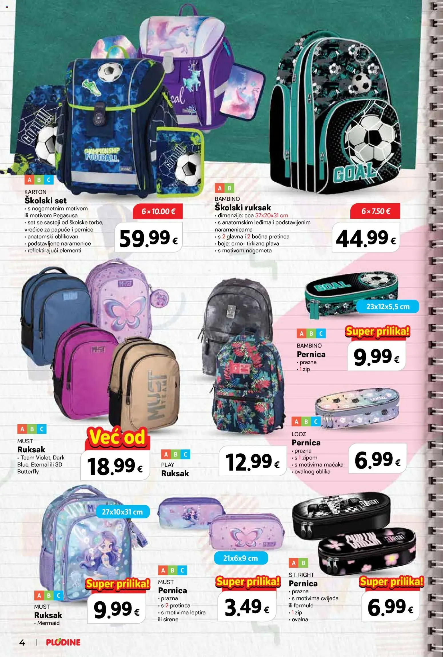 Katalog Plodine: Spremni za školu, uz velike uštede! od 13. kolovoza do 23. rujna 2026. - Pregled Stranica 4