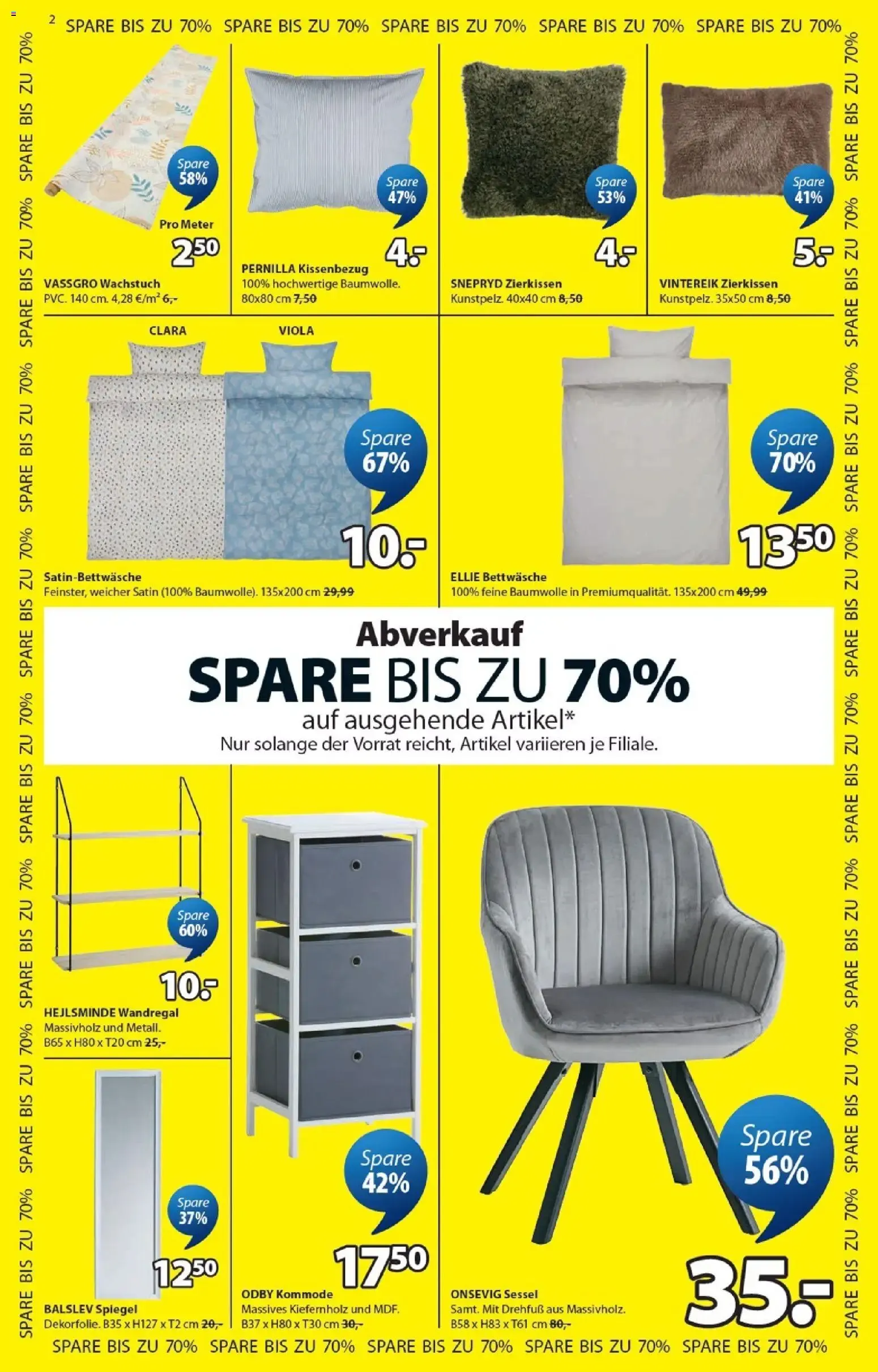 JYSK: SALE - SPARE BIS ZU 70% von 7. Juni bis 11. Juli 2026 - Prospekt seite 2