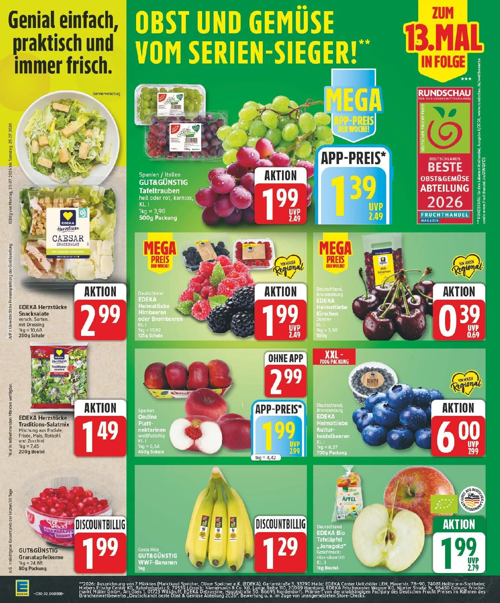 Edeka Prospekt nächste Woche – von Montag 20.07.2026 bis Samstag 25.07.2026 von 20. Juli bis 25. Juli 2026 - Prospekt seite 2