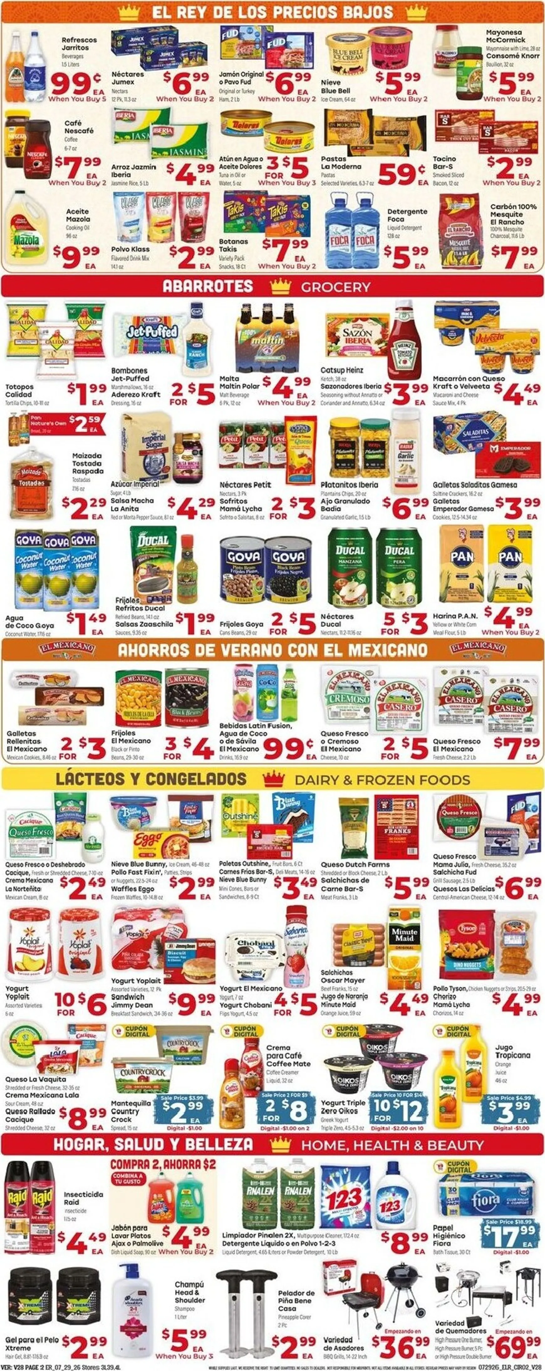 Weekly ad Current El Rancho leaflet valid from Wednesday 07/29/2026 to Tuesday 08/04/2026 from July 29 to August 4 2026 - Page 2