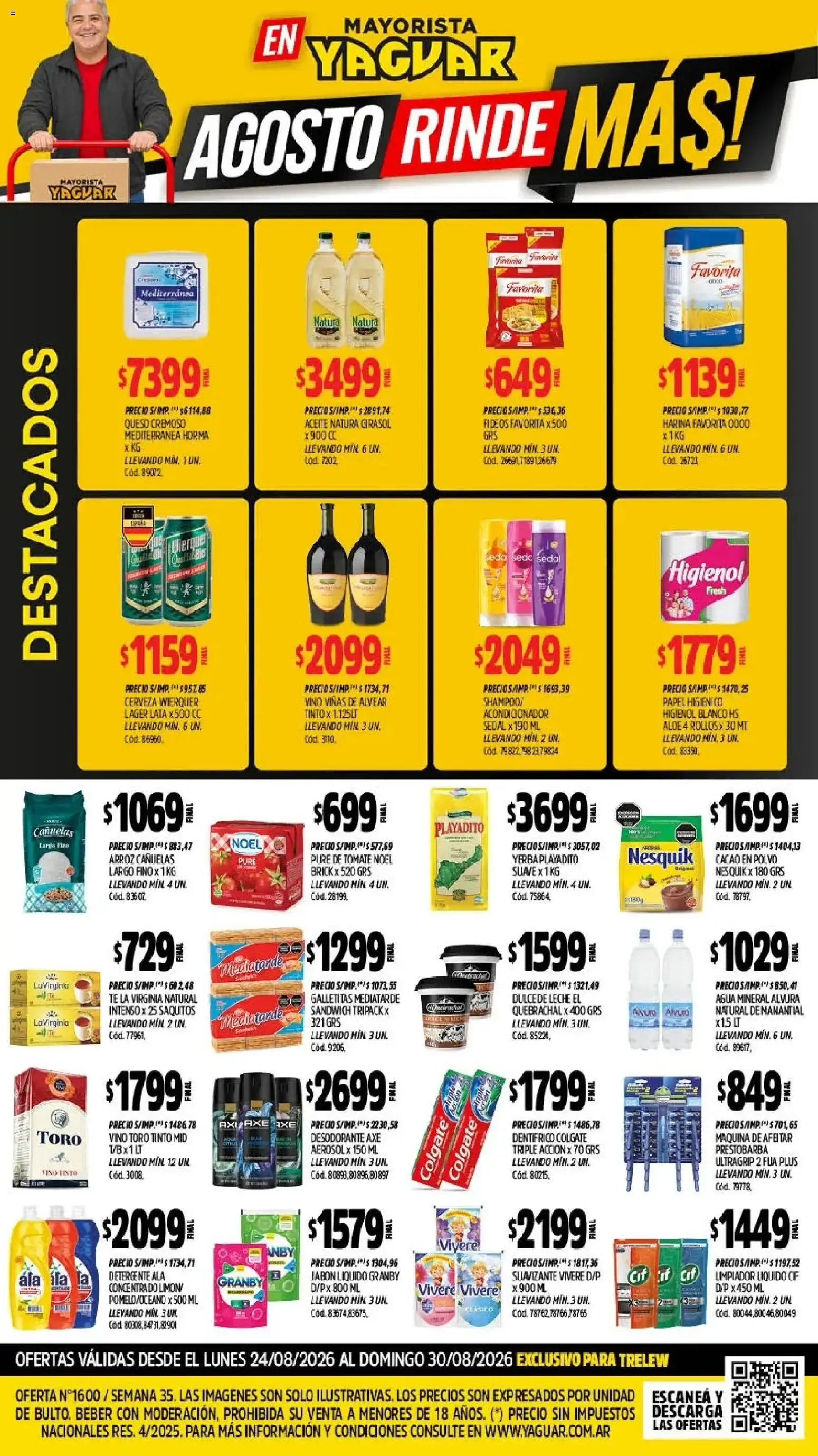 Yaguar - Oferta Semanal Trelew del 24/08/2026 - 30/08/2026