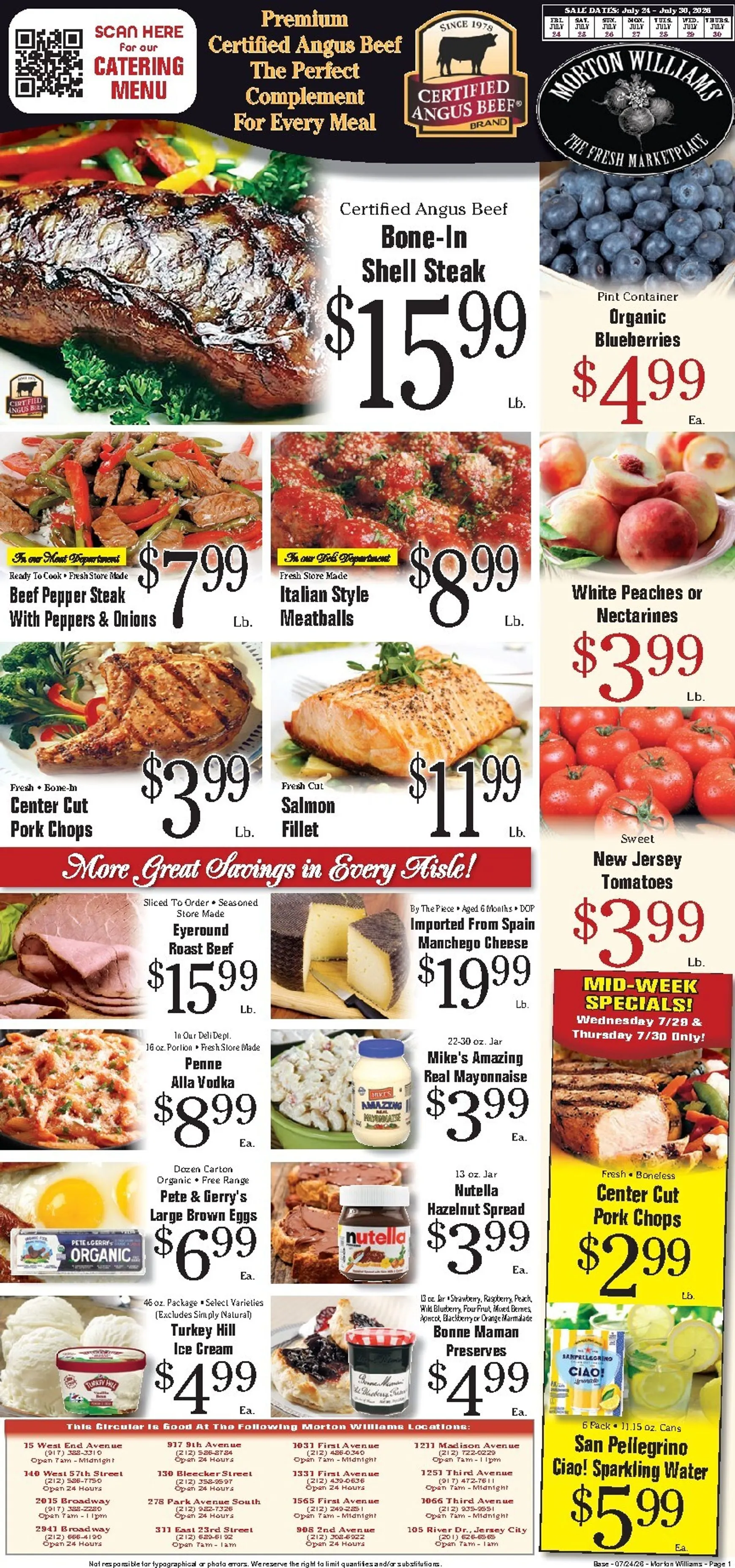Weekly ad Current Morton Williams - Manhattan / Jersey City leaflet valid from Friday 07/24/2026 to Thursday 07/30/2026 from July 24 to July 30 2026 - Page 1