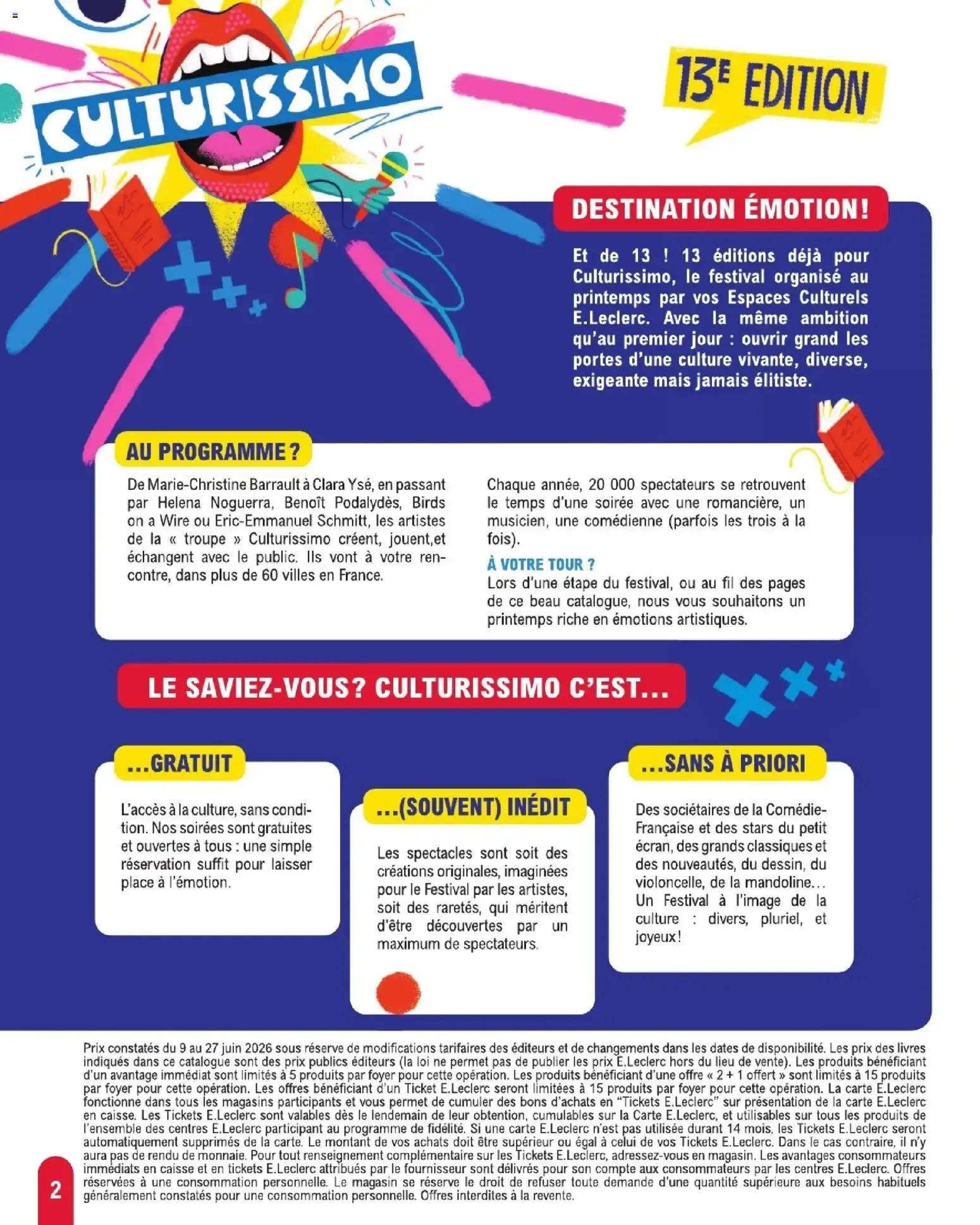 CULTURISSIMO du 9 juin au 27 juin 2026 - Catalogue page 2