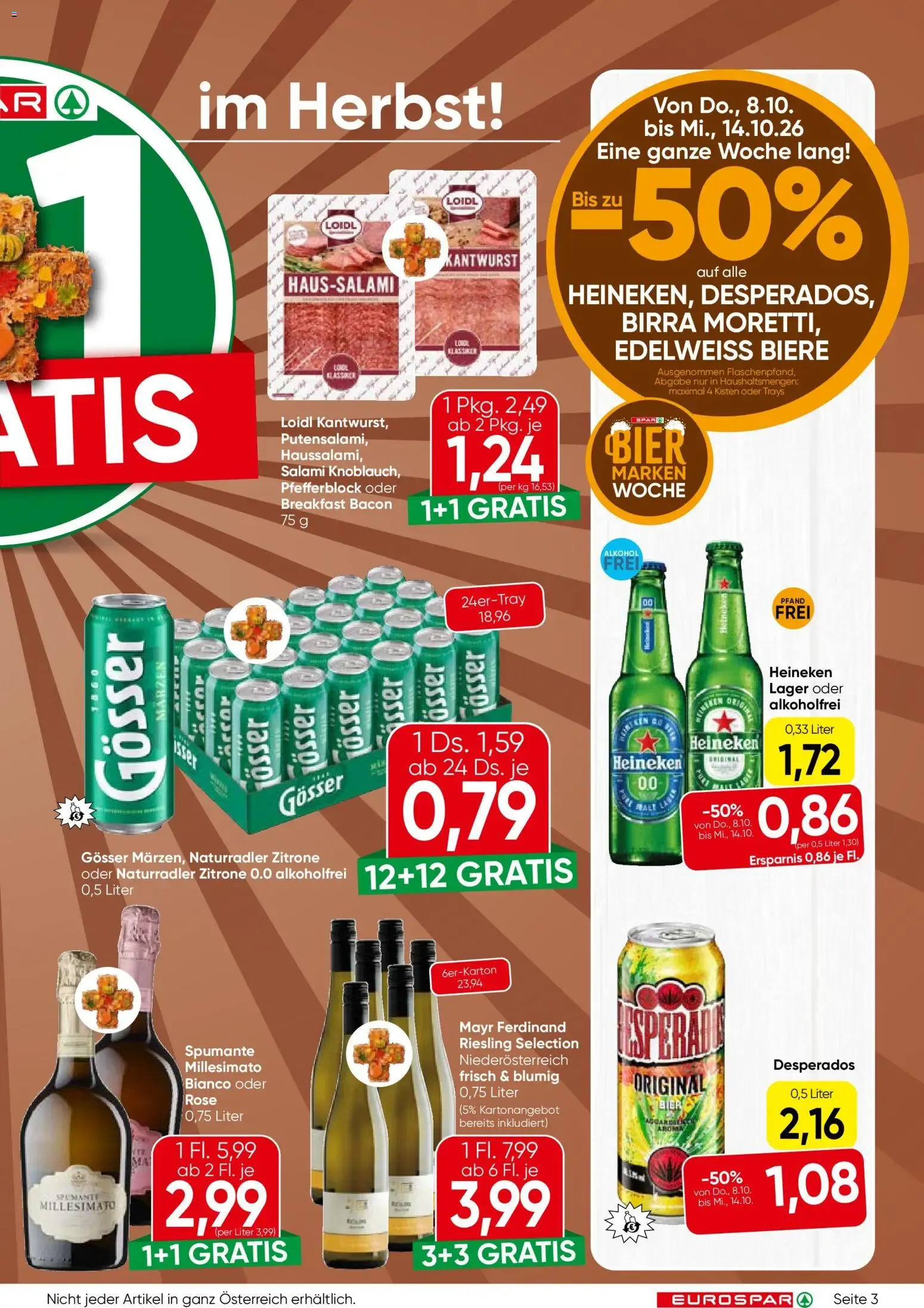 Eurospar Flugblatt von 08.10.2026 - Aktuelle Angebote von 8. Oktober bis 21. Oktober 2026 - Flugblätt seite  3