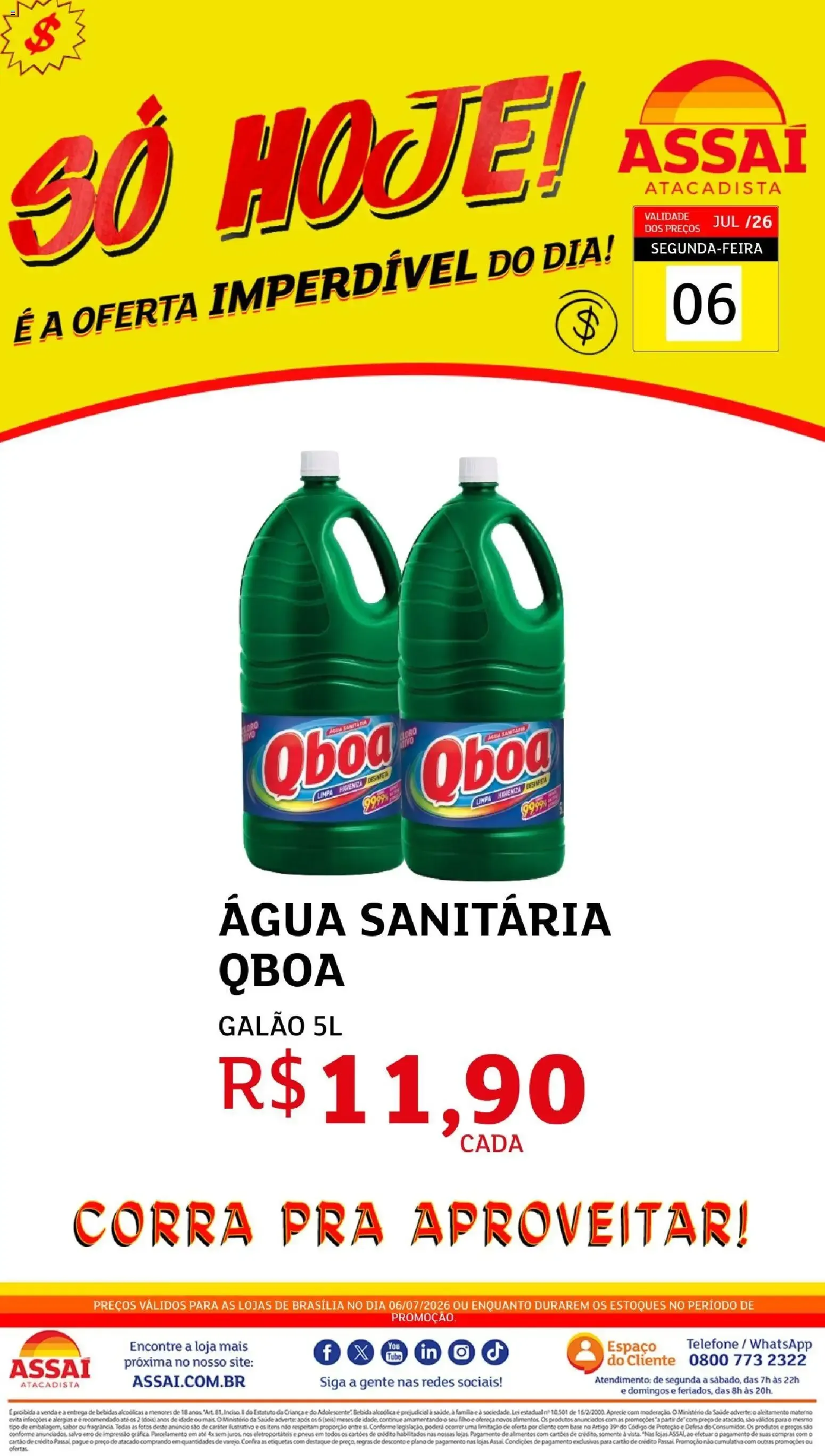 Encarte de Assaí Atacadista ofertas - DF de 06/07/2026 | Promoções Online 6 de julho até 6 de julho 2026 - Pagina 1