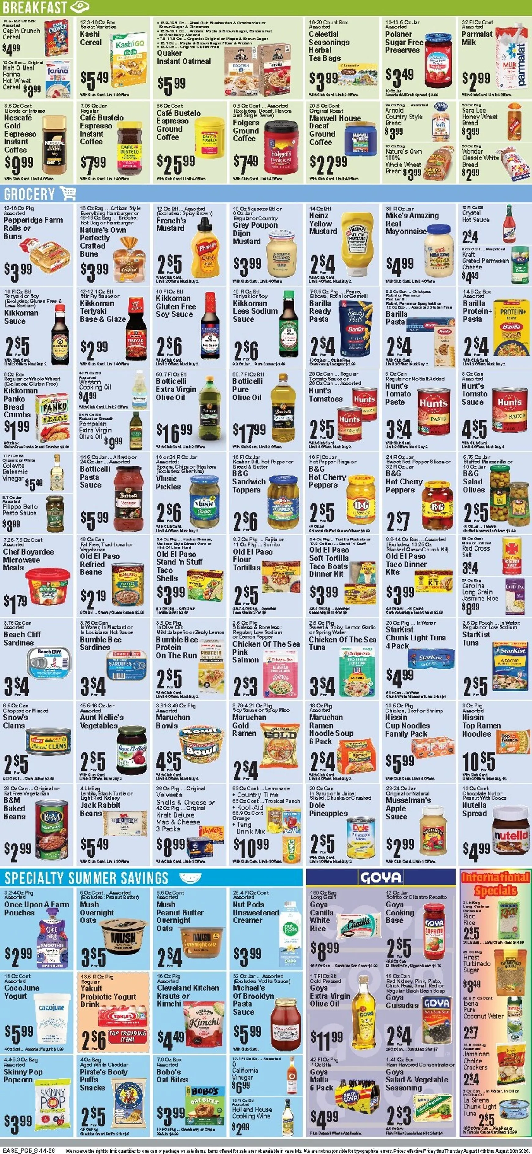 Weekly ad Current Food Universe leaflet valid from Friday 08/14/2026 to Thursday 08/20/2026 from August 14 to August 20 2026 - Page 6