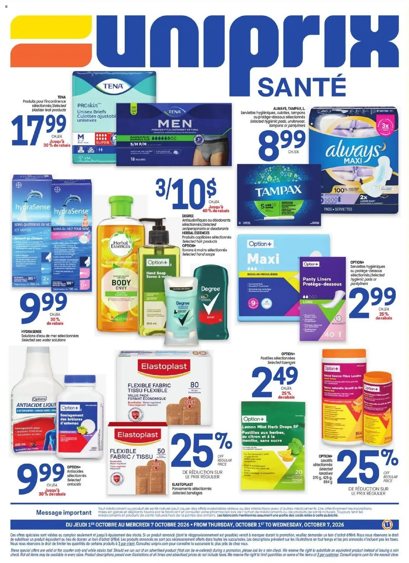 Uniprix - Uniprix Sante from Oct 1, 2026 > weekly specials & deals from October 1 to October 7 2026 - flyer page 4