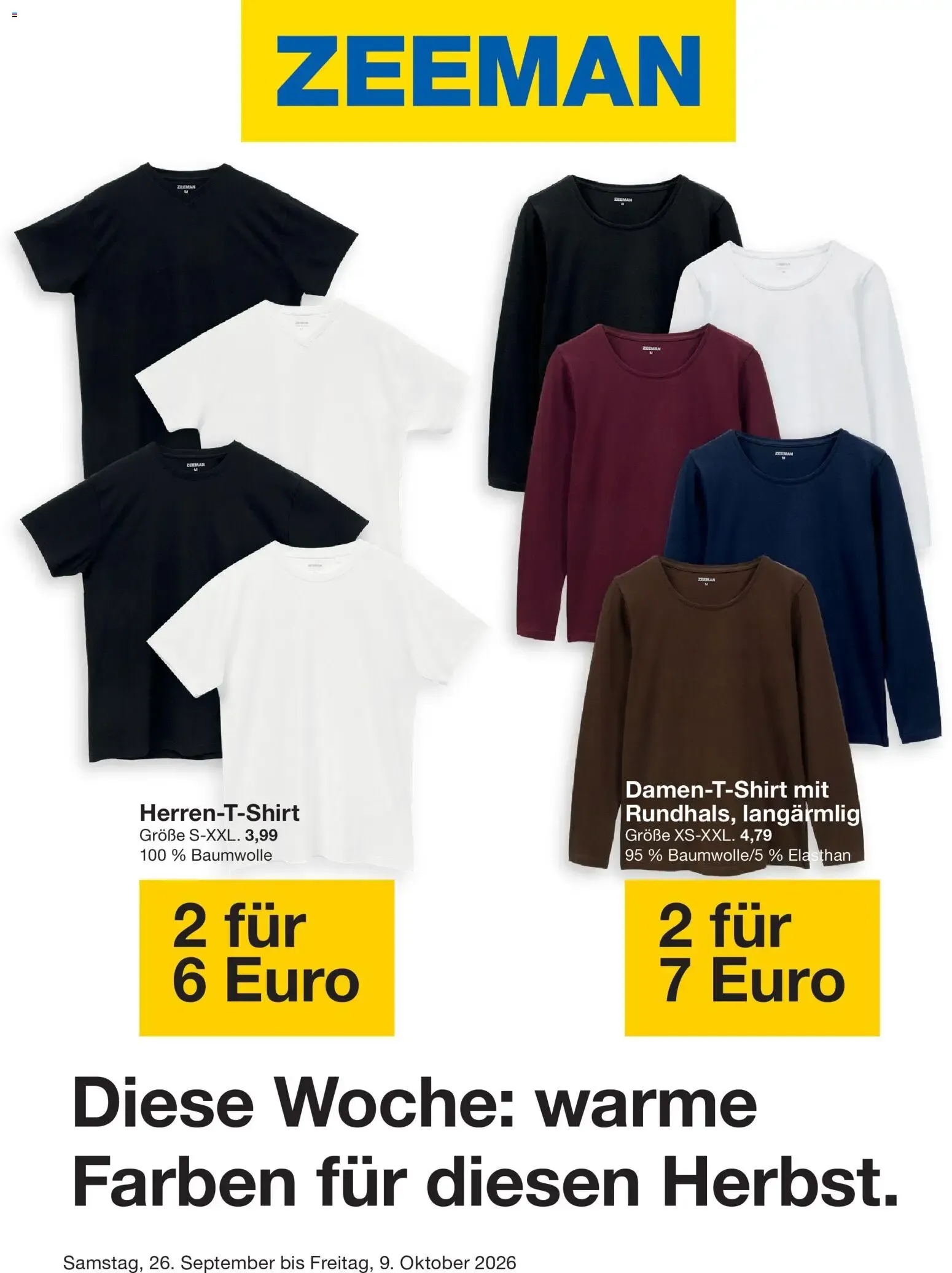 Zeeman Prospekt vom 26.09.2026 – Angebote online von 26. September bis 9. Oktober 2026 - Prospekt seite 1