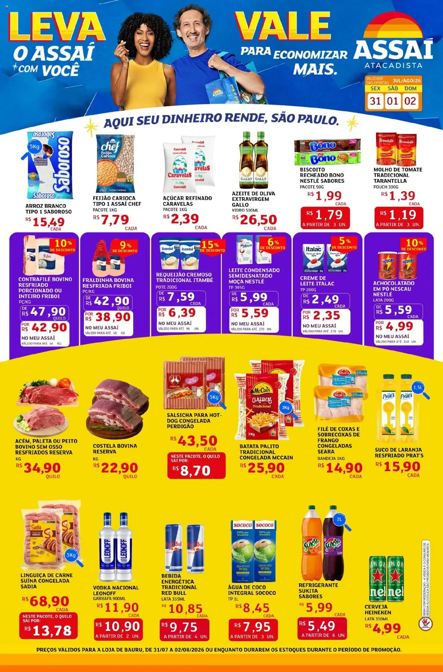 Encarte de Assaí Atacadista ofertas - SP de 31/07/2026 | Promoções Online 31 de julho até 2 de agosto 2026 - Pagina 1