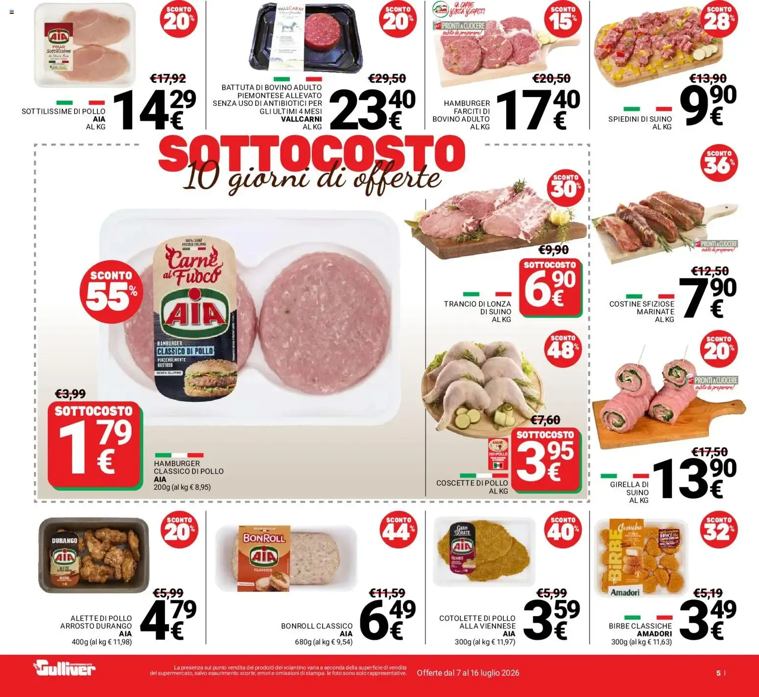 Gulliver Supermercato: SOTTOCOSTO 10 giorni di offerte da 7 luglio a 16 luglio di 2026 - Pagina del volantino 5