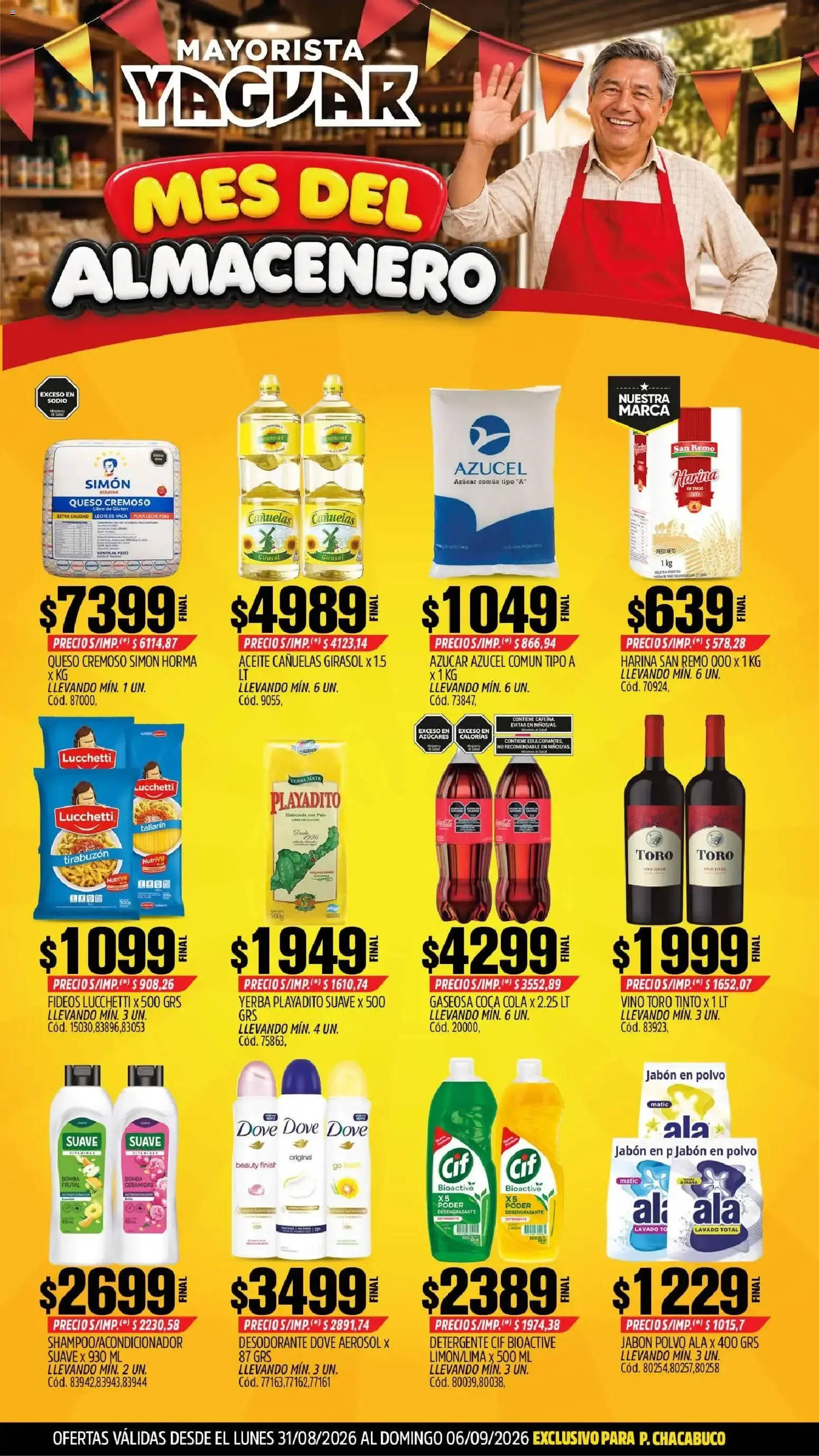 Ofertas de Mayorista Yaguar - Mes del Almacenero 31 de agosto al 6 de septiembre 2026 - Página 1 del catálogo