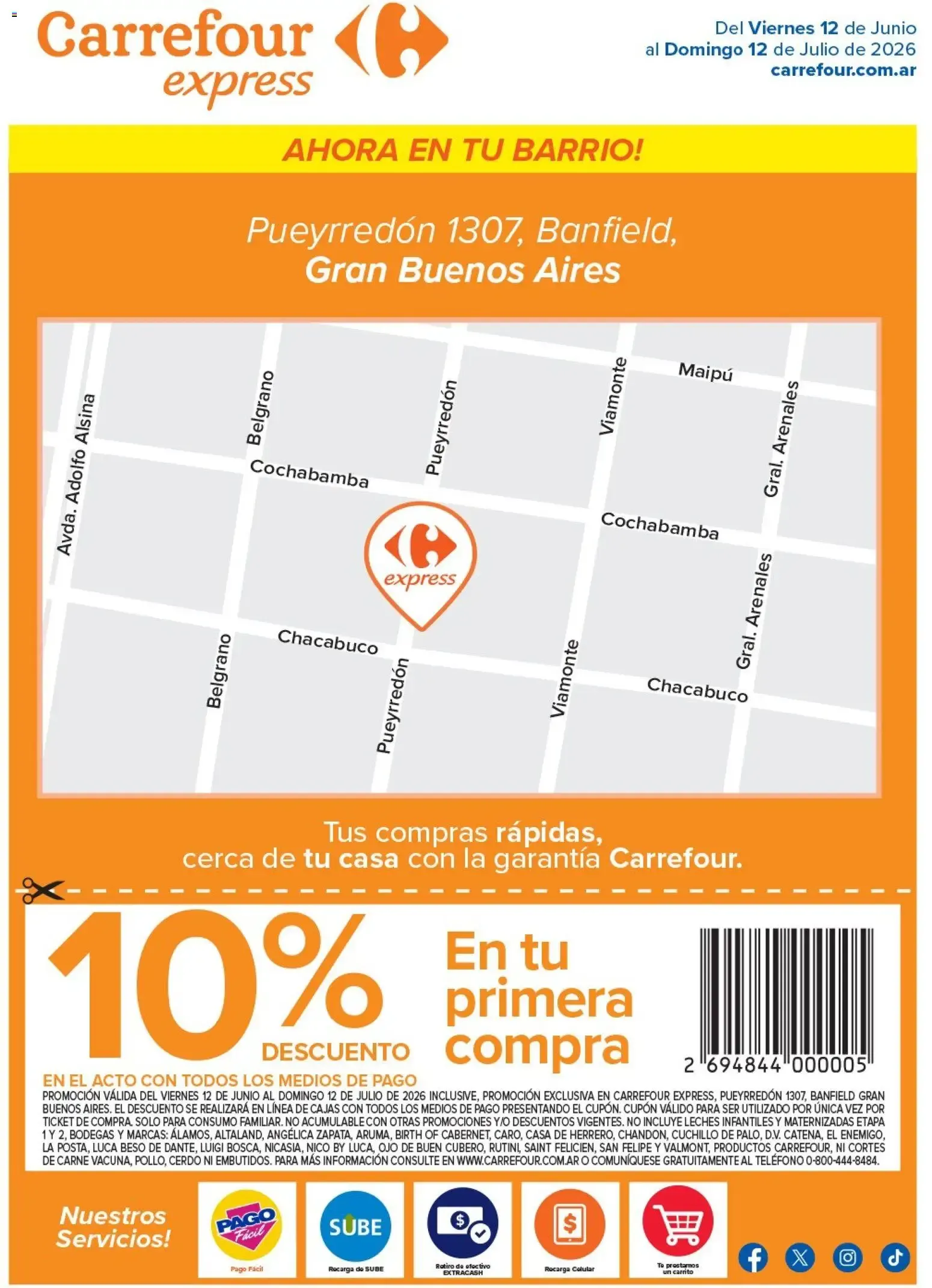 Ofertas de Carrefour Express | Pueyrredon 1307, Banfield || del 12/06/2026 - 12/07/2026 || Promociones 12 de junio al 12 de julio 2026 - Página 1 del catálogo