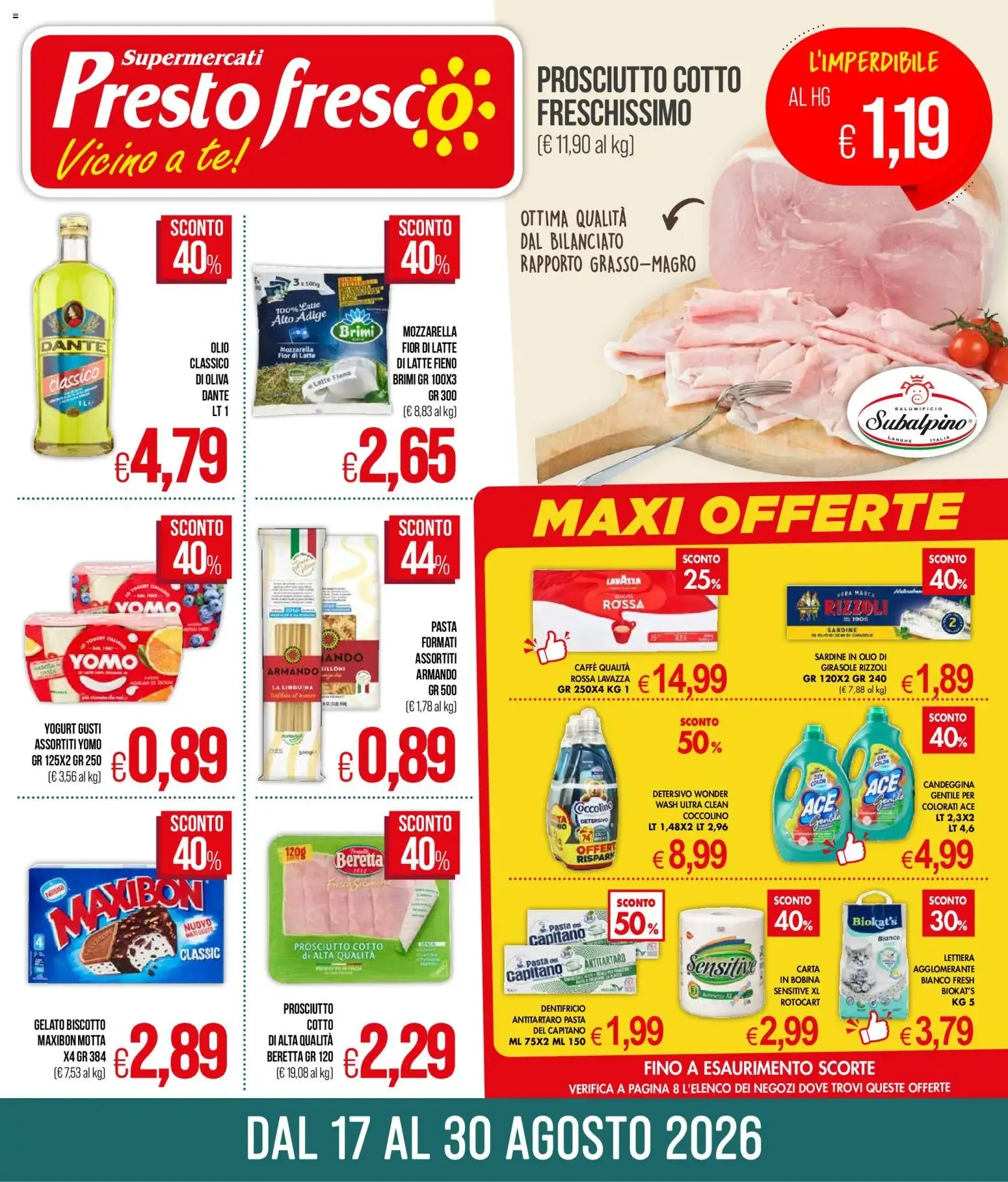 Presto Fresco volantino dal 17/08/2026 - online Offerte da 17 agosto a 30 agosto di 2026 - Pagina del volantino 1