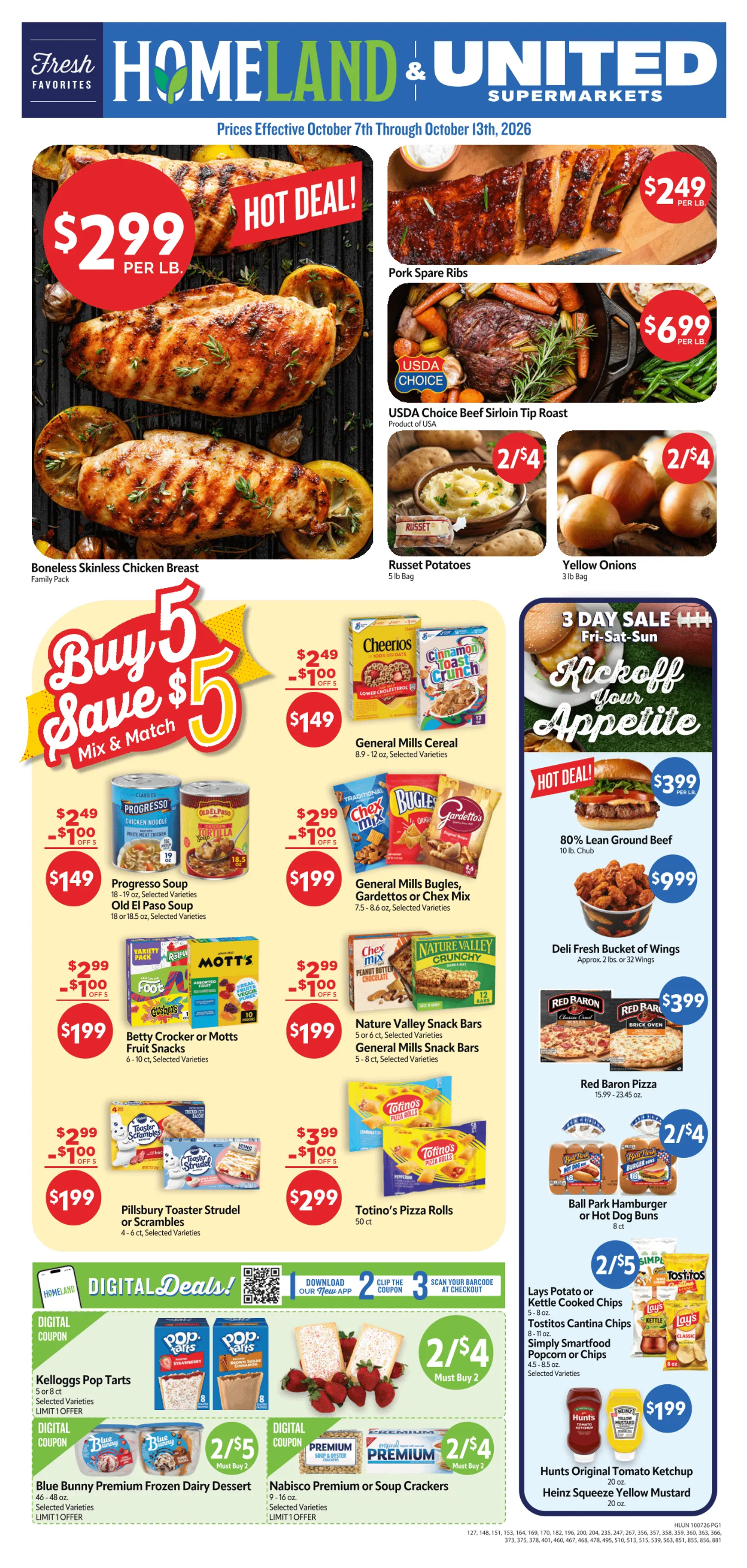 Weekly ad Current Homeland Stores leaflet valid from Wednesday 10/07/2026 to Tuesday 10/13/2026 from October 7 to October 13 2026 - Page 1