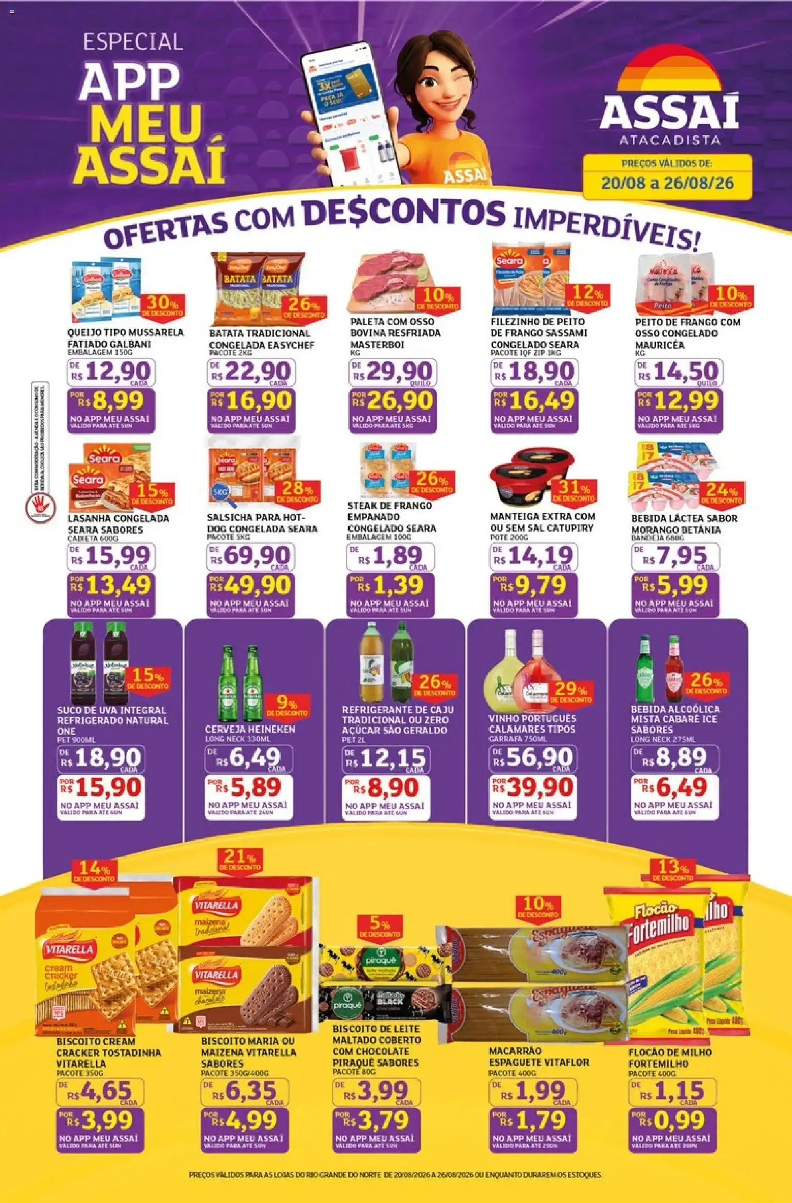 Encarte de Especial App Meu Assaí: Ofertas com Descontos Imperdíveis 20 de agosto até 26 de agosto 2026 - Pagina 1