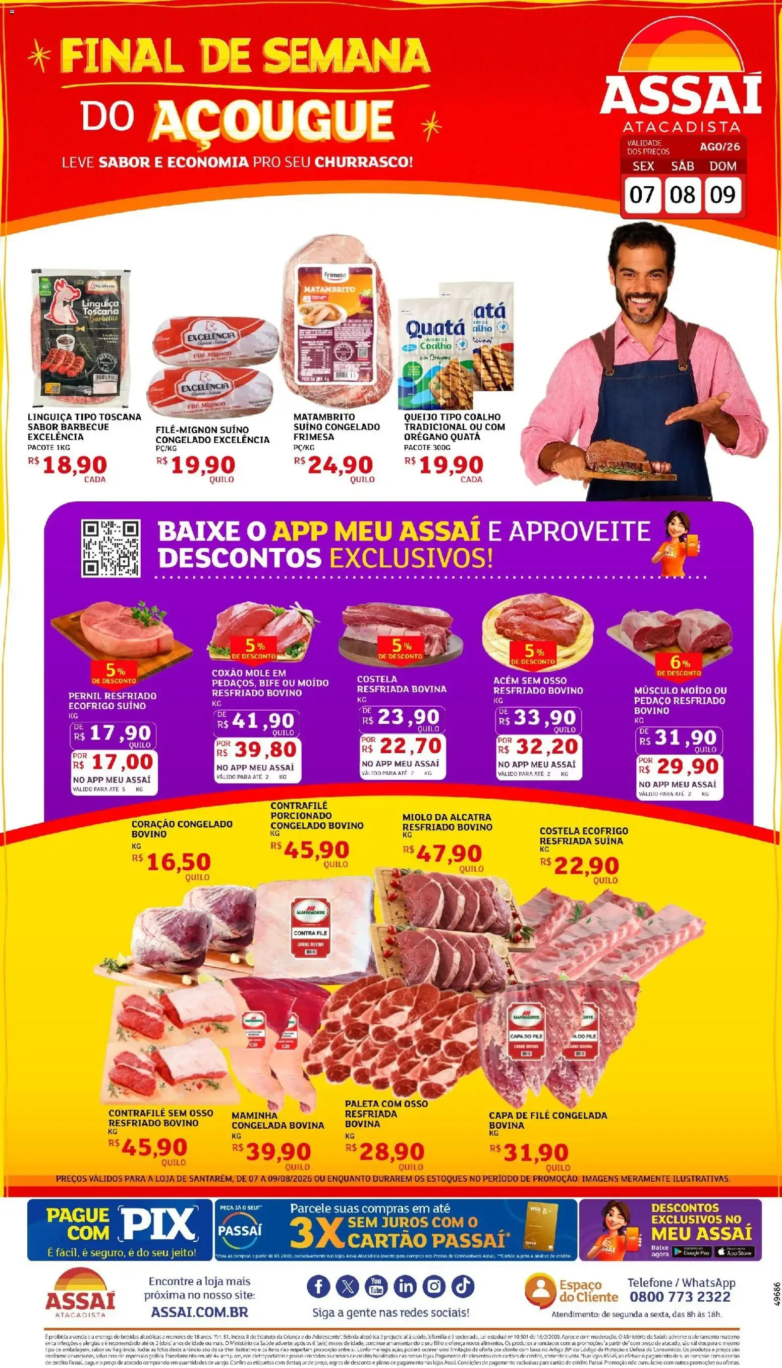 Encarte de Assaí Atacadista - Final de Semana do Açougue 7 de agosto até 9 de agosto 2026 - Pagina 1