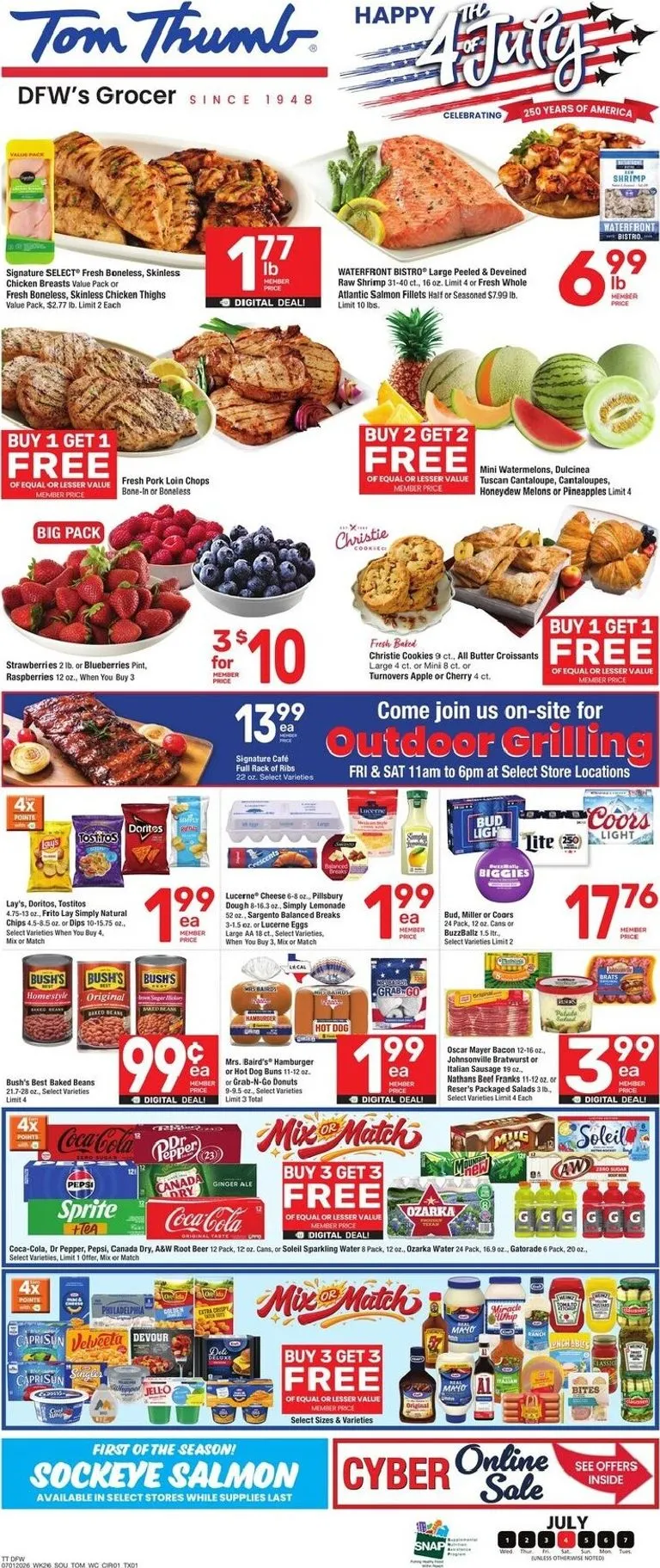 Weekly ad Current Tom Thumb leaflet valid from Wednesday 07/01/2026 to Tuesday 07/07/2026 from July 1 to July 7 2026 - Page 1