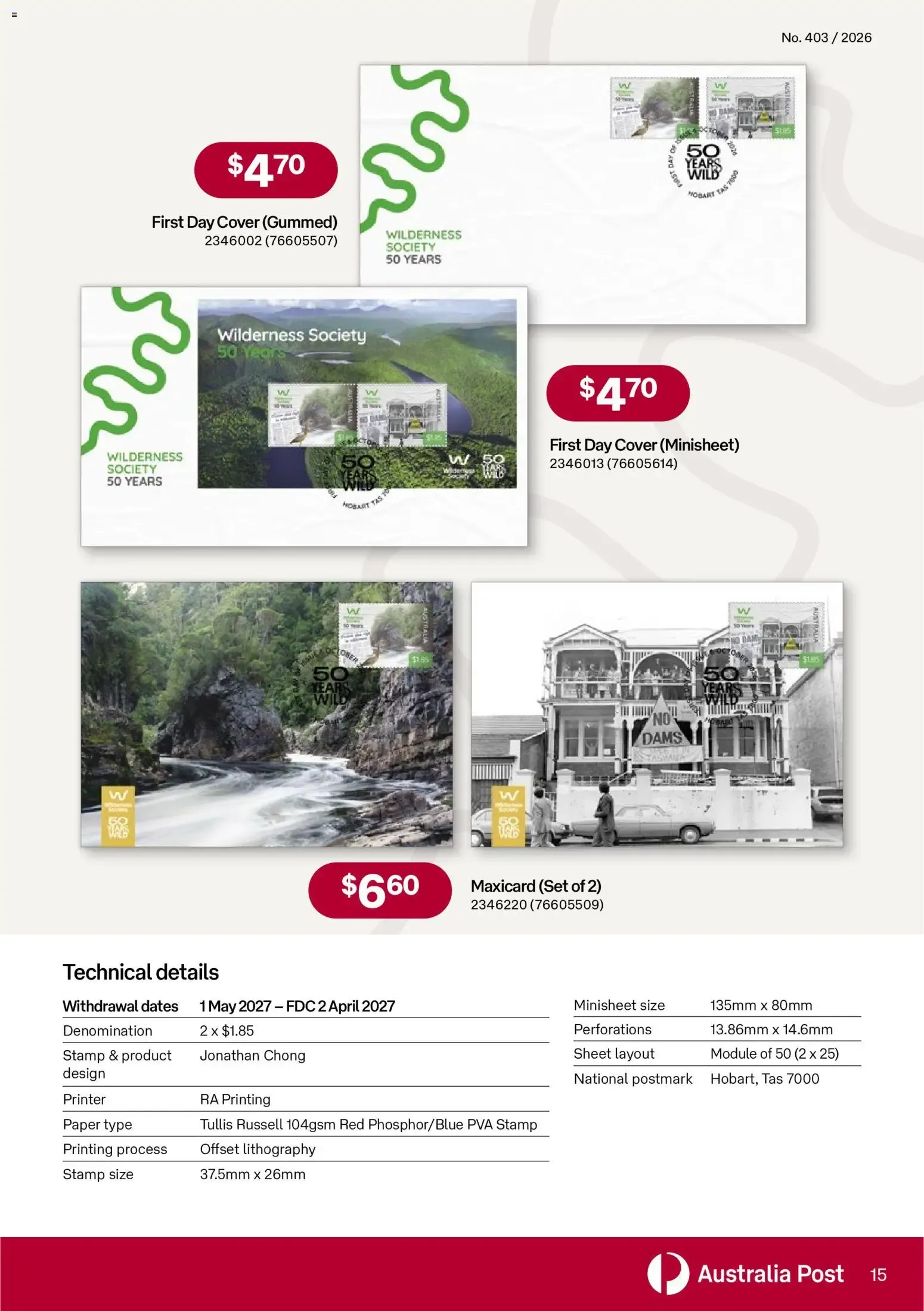 Stamp Bulletin - Catalogue valid from 1 September to 20 October 2026 - page 15