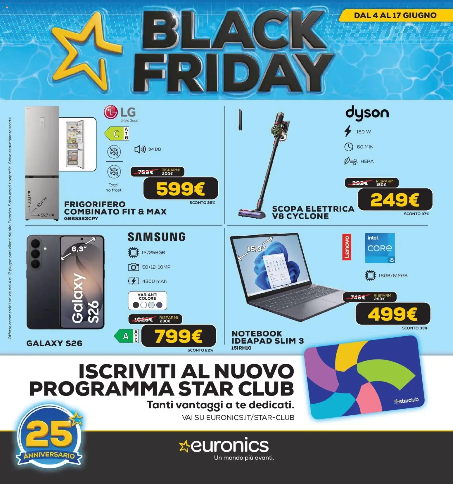 Volantino Euronics Black Friday da 4 giugno a 17 giugno di 2026 - Pagina del volantino 1