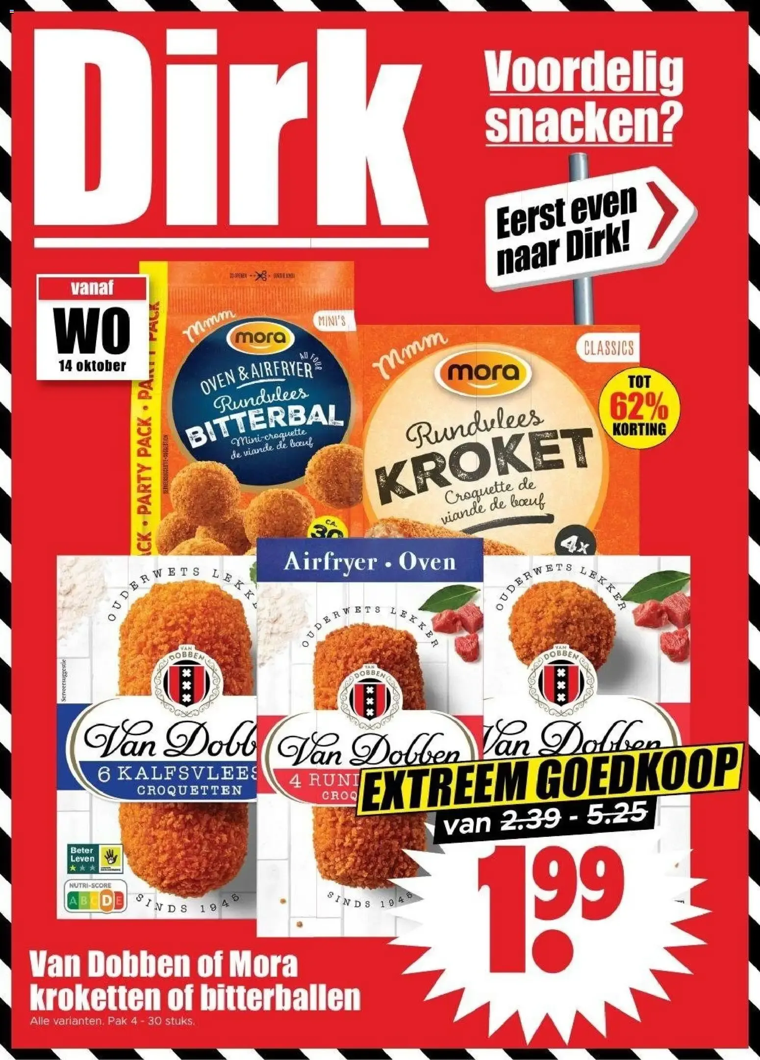Dirk: Van Dobben o Mora kroketten o bitterballen en oferta van 14 oktober tot 17 oktober 2026 - Folder pagina 1