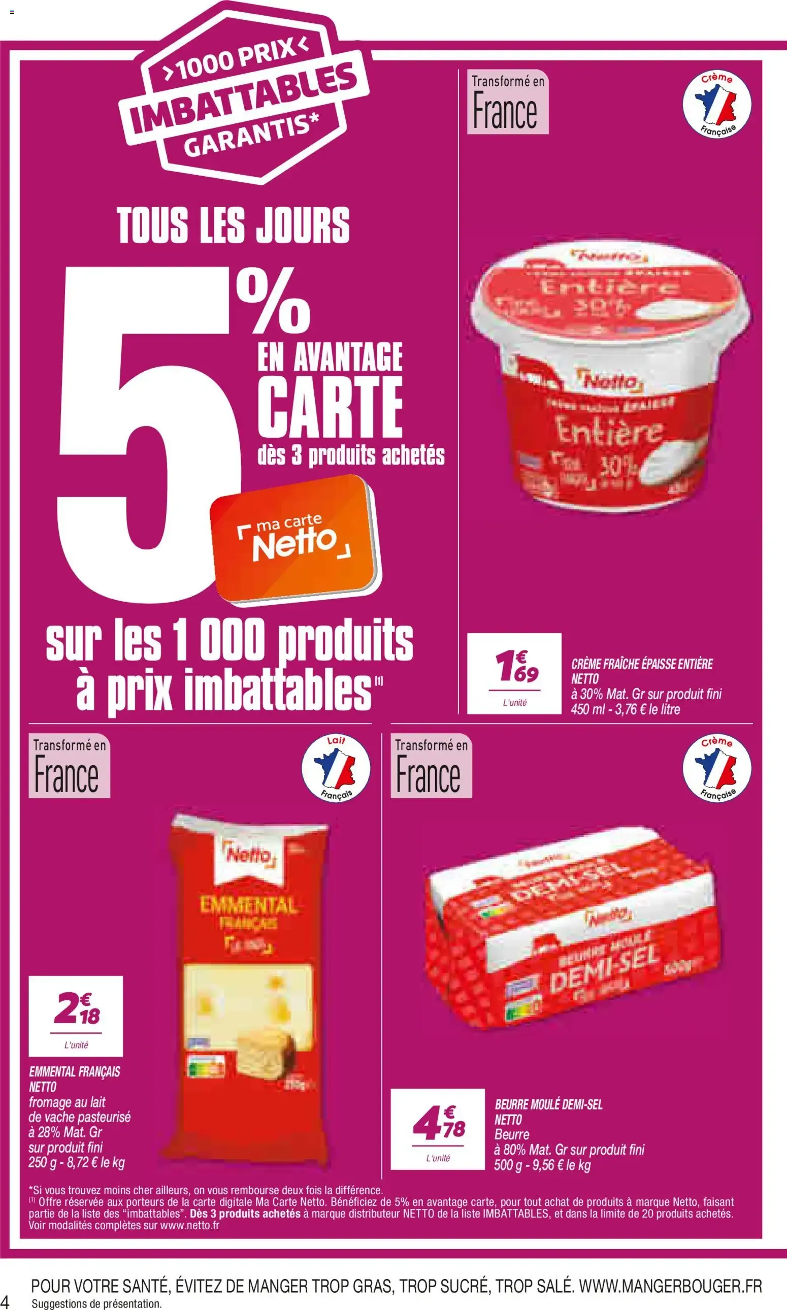 Netto le rayon frais à prix bas à partir du 11/08/2026 - promo en ligne du 11 août au 15 août 2026 - Catalogue page 4