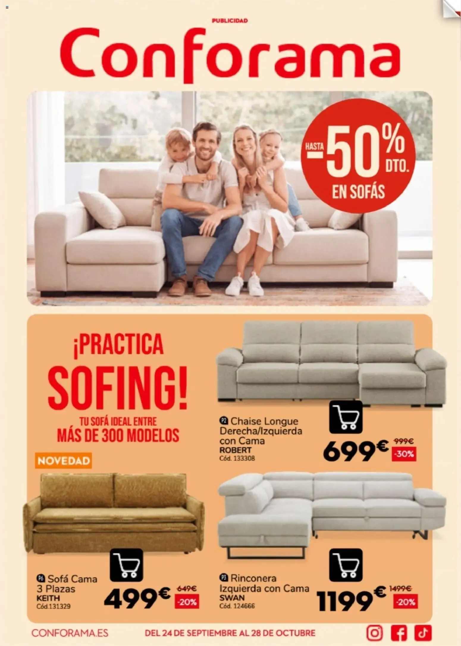 Catálogo de Conforama - Ofertas en Sofás 24 de septiembre al 28 de octubre 2026 - Página 1