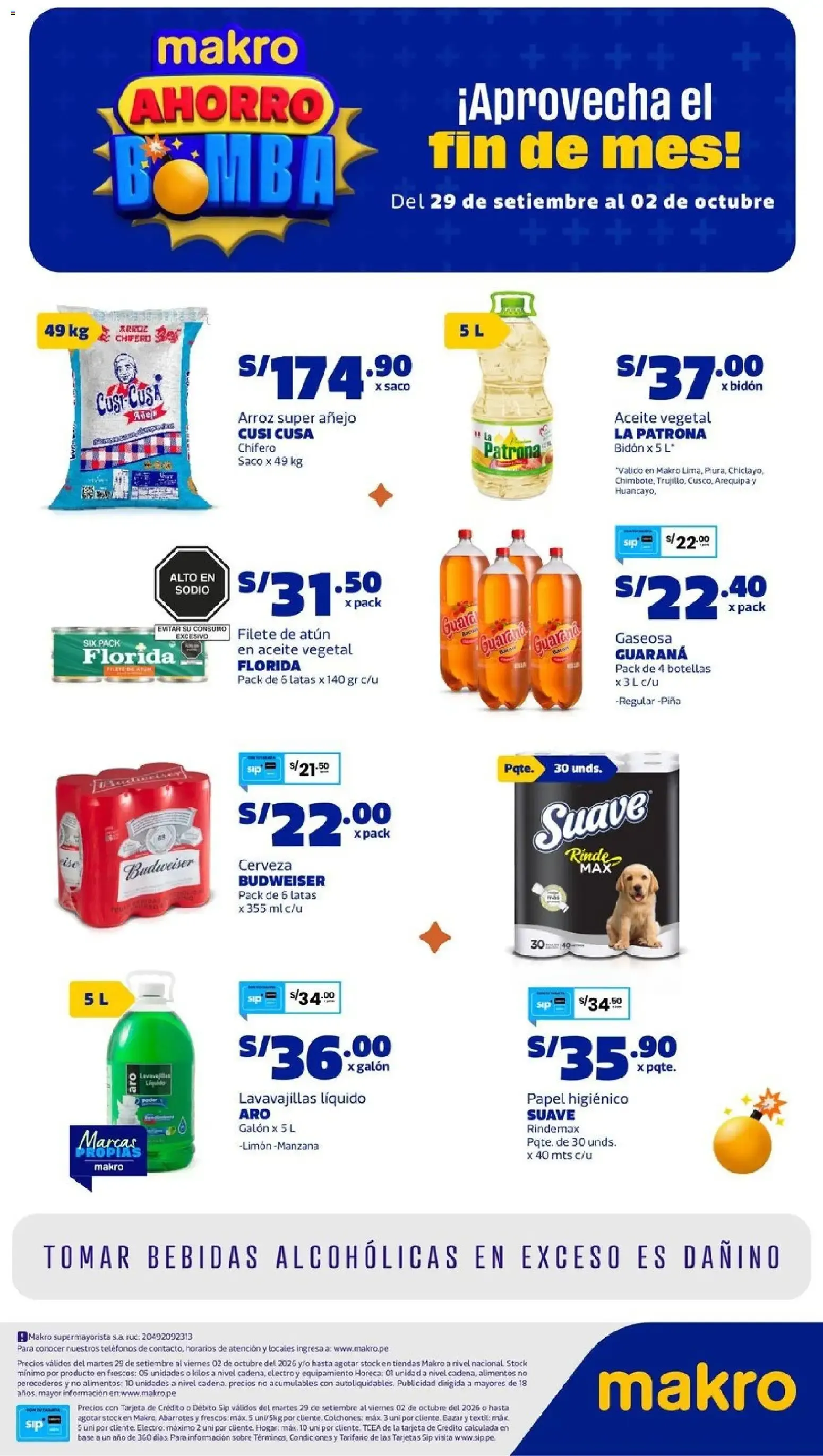 Catalogo de Makro Ahorro Bomba: ¡Aprovecha el fin de mes! 29 de setiembre al 2 de octubre 2026 - Pag 1