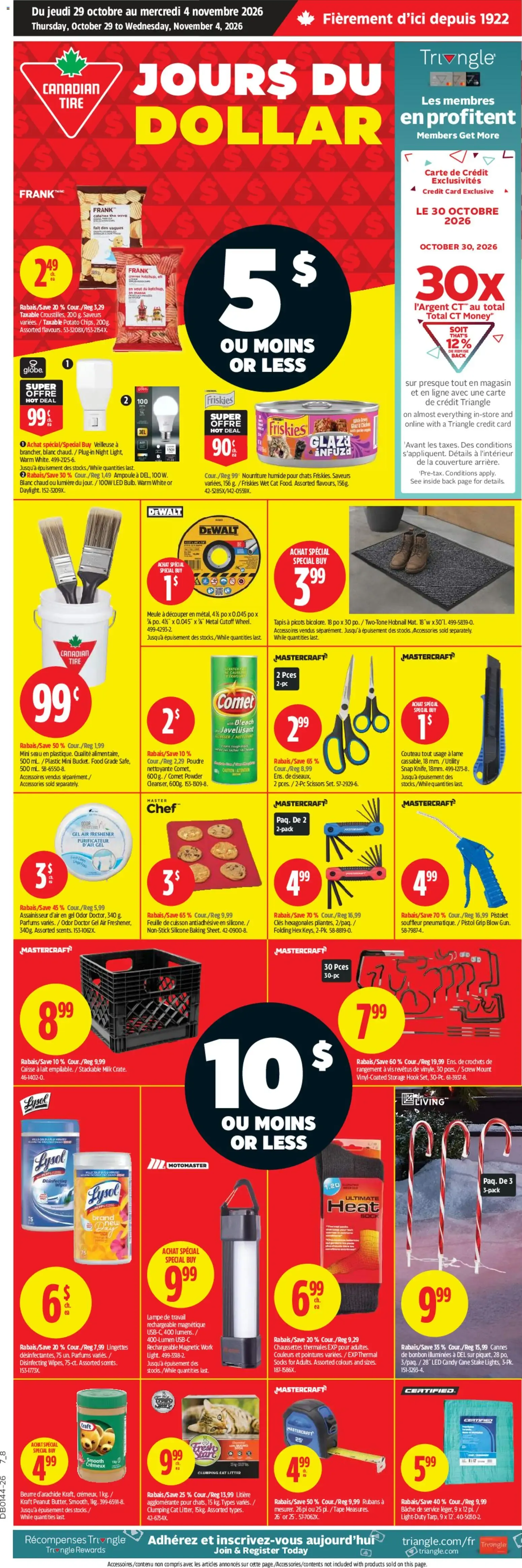 Canadian Tire circulaire - Jours du dollar from Oct 29, 2026 > weekly specials & deals