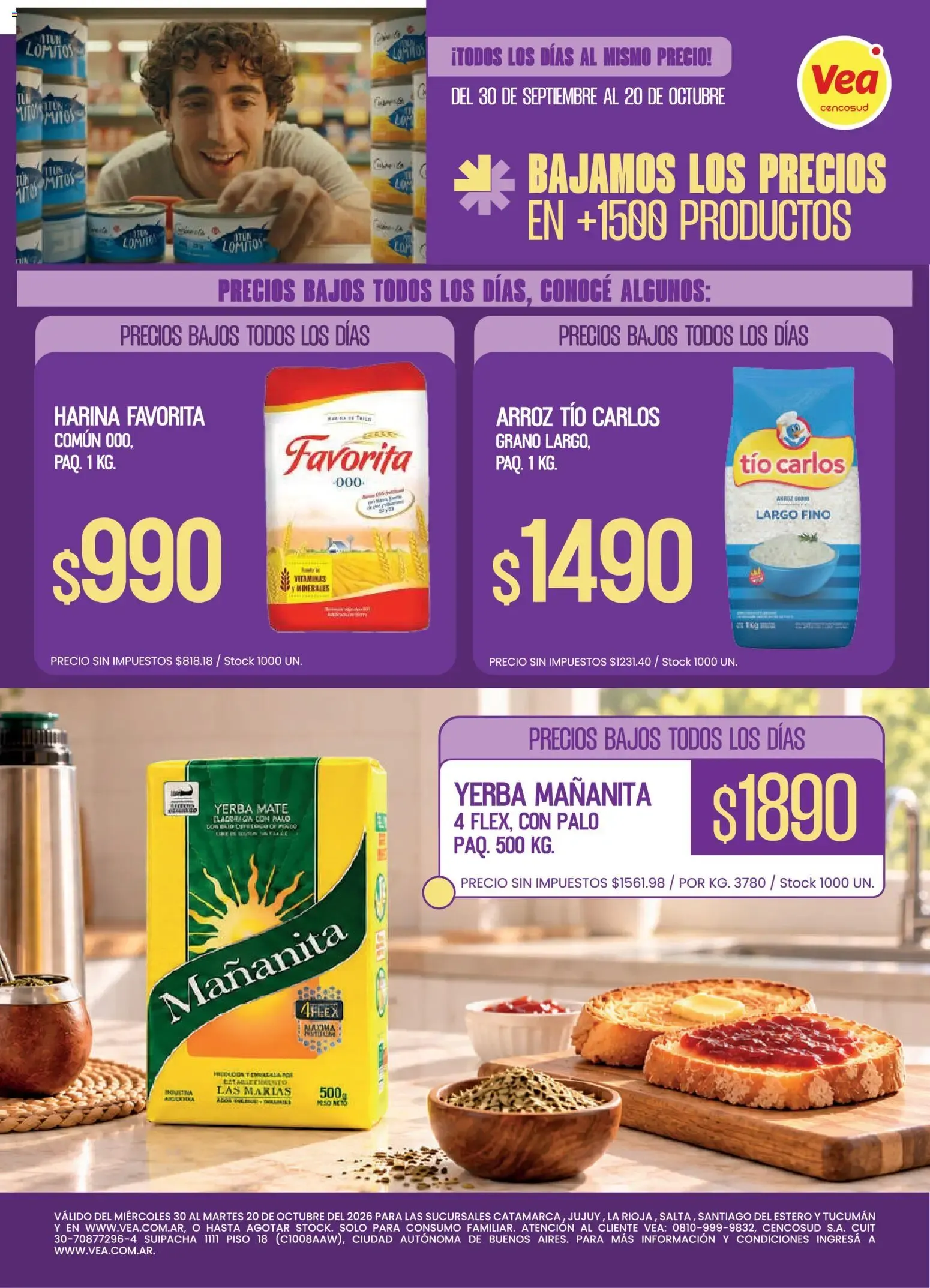 Ofertas de Vea - Folleto Precios Bajos NOA del 30/09/2026 - 20/10/2026 30 de septiembre al 20 de octubre 2026 - Página 1 del catálogo