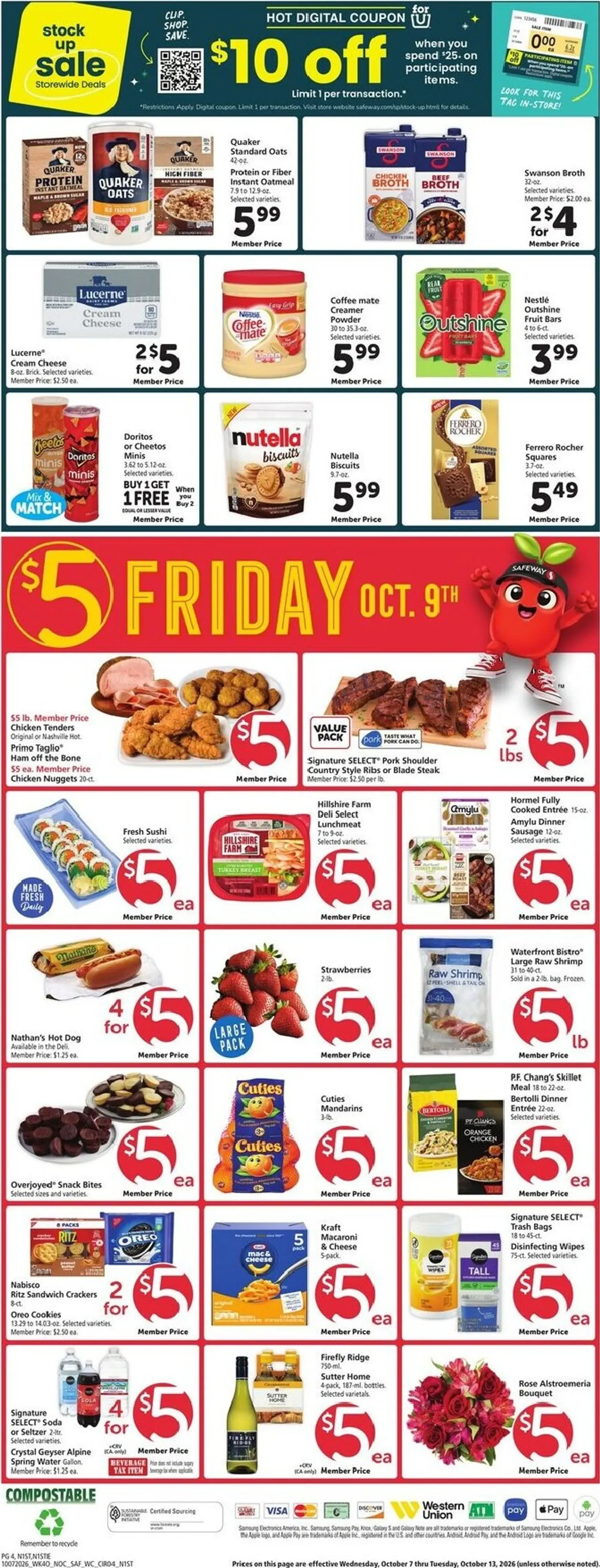 Weekly ad Current Safeway leaflet valid from Wednesday 10/07/2026 to Tuesday 10/13/2026 from October 7 to October 13 2026 - Page 4