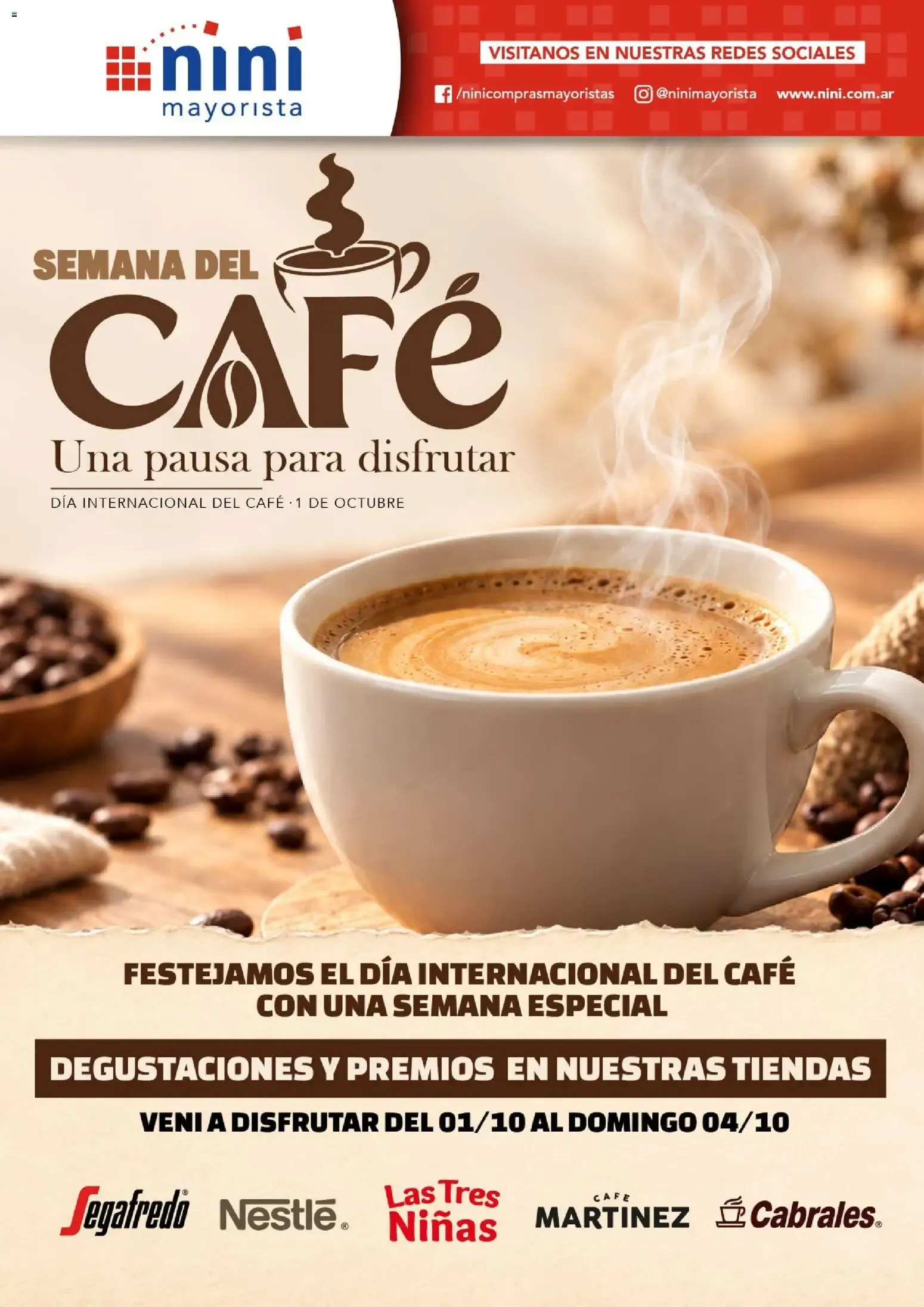 Ofertas de NINI Mayorista - Semana del Café del 28/09/2026 - 04/10/2026 1 de octubre al 4 de octubre 2026 - Página 1 del catálogo