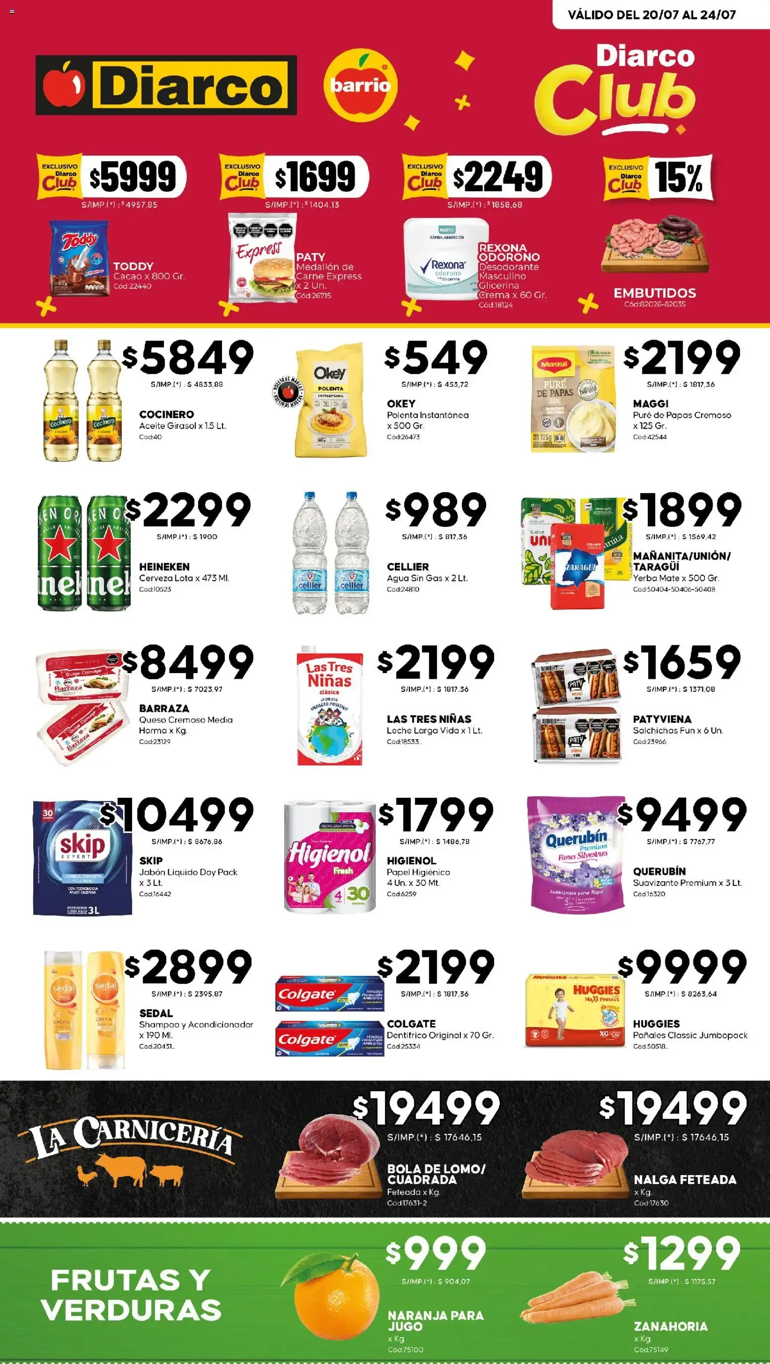 Ofertas de Diarco - Ofertas Diarco Barrio del 20/07/2026 - 24/07/2026 20 de julio al 24 de julio 2026 - Página 1 del catálogo