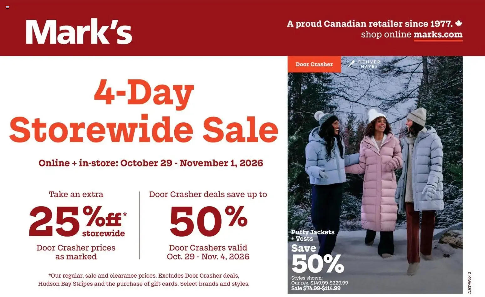 Mark's 4-Day Storewide Sale