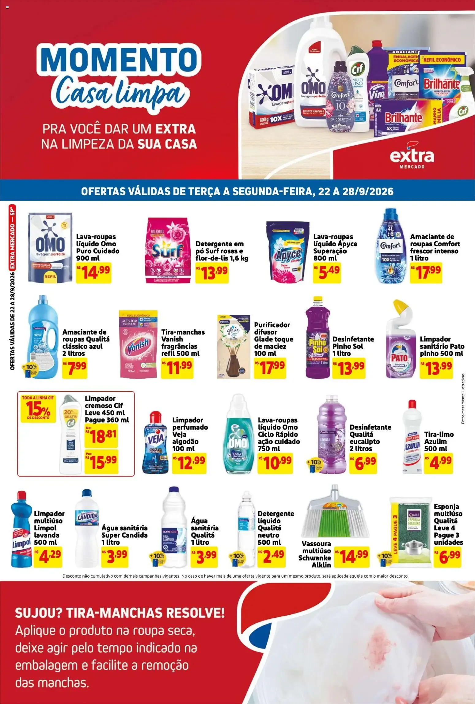 Folheto Extra ofertas de Mercado Casa Limpa de 22/09/2026 | Promoção