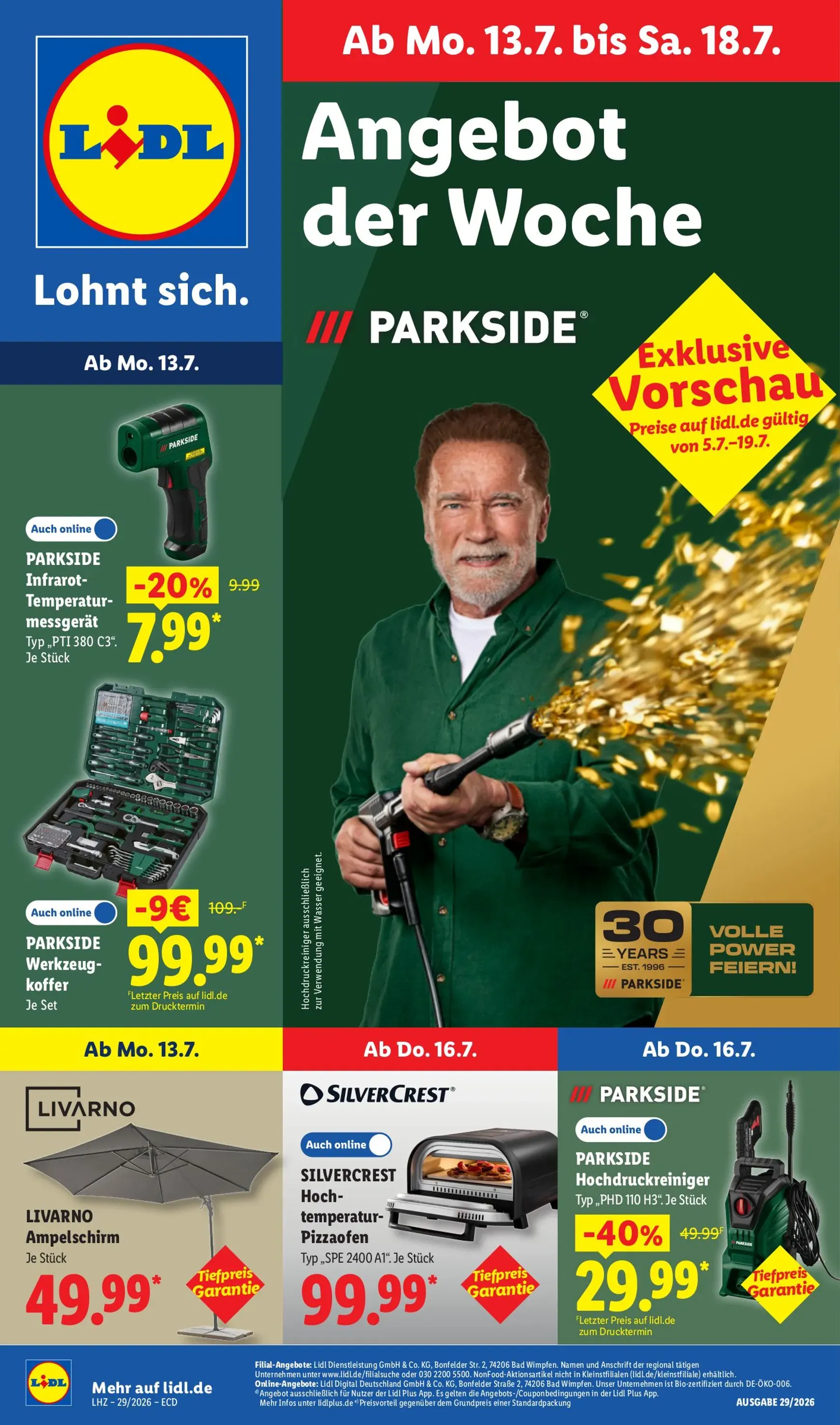 Lidl - Angebot der Woche Prospekt nächste Woche – von Montag 13.07.2026 bis Samstag 18.07.2026 von 13. Juli bis 18. Juli 2026 - Prospekt seite 1