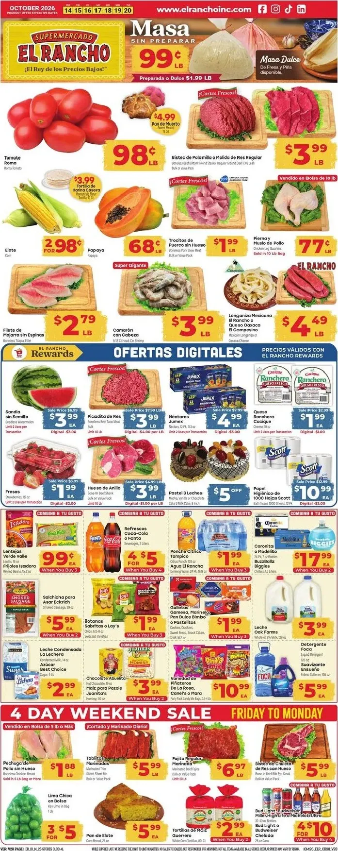 Weekly ad Future El Rancho flyer valid from Wednesday 10/14/2026 to Tuesday 10/20/2026 from October 14 to October 20 2026 - Page 1