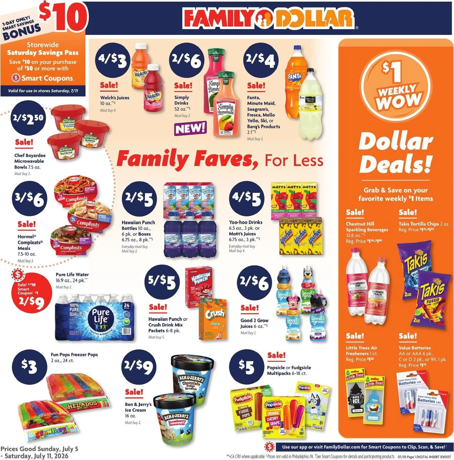 Current Family Dollar leaflet valid from Sunday 07/05/2026 to Sunday 07/12/2026