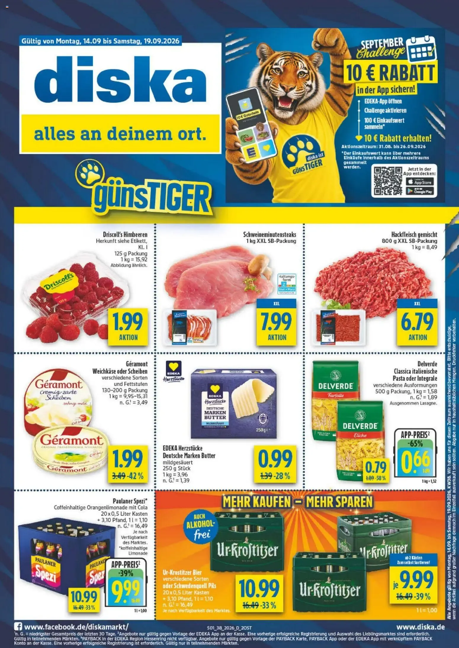 Diska - Diska Angebote Sachsen-Thüringen KW38 (ab 14.09.2026) zum Blättern von 14. September bis 19. September 2026 - Prospekt seite 1