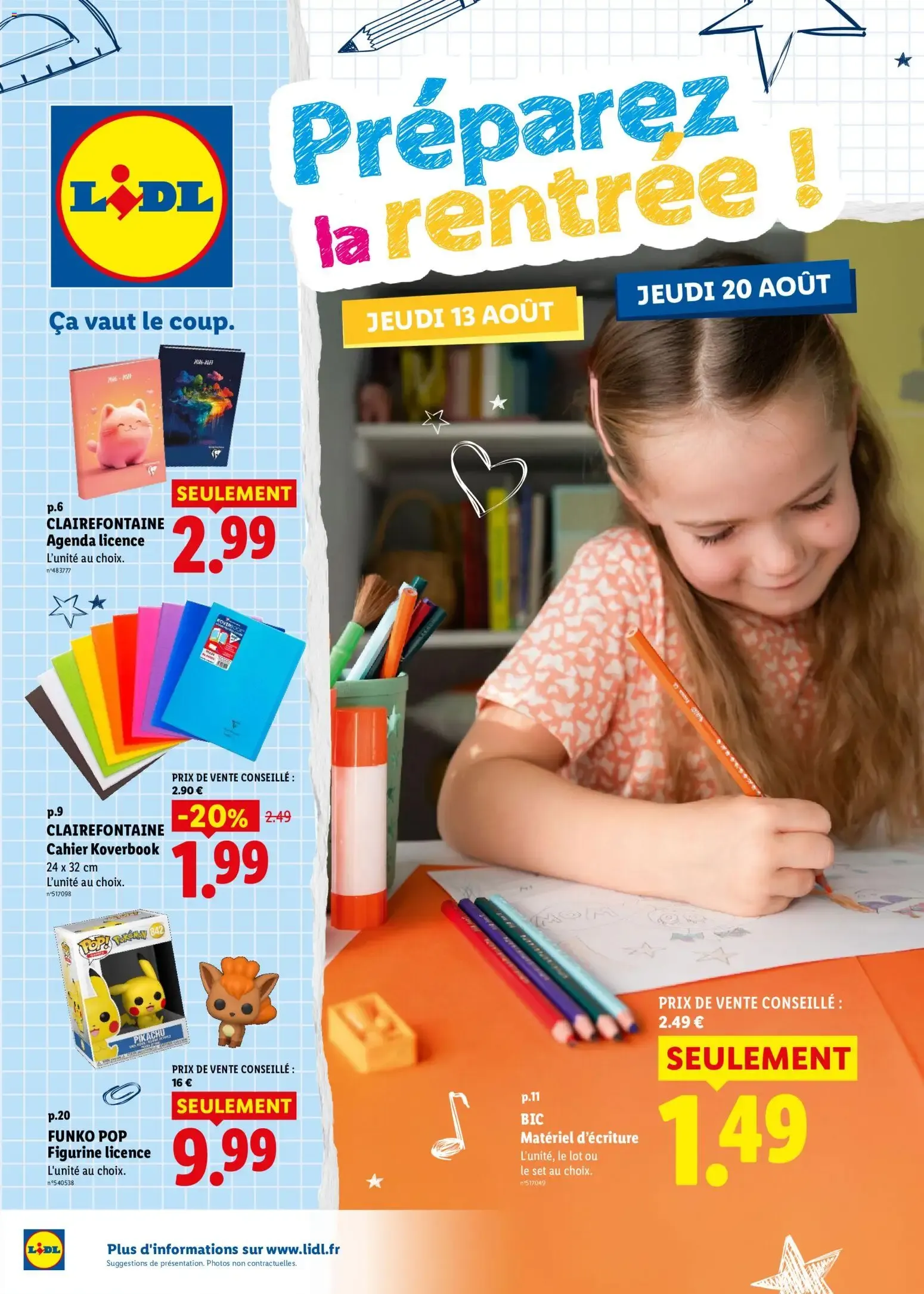 Lidl: Préparez la rentrée ! du 13 août au 20 août 2026 - Catalogue page 1
