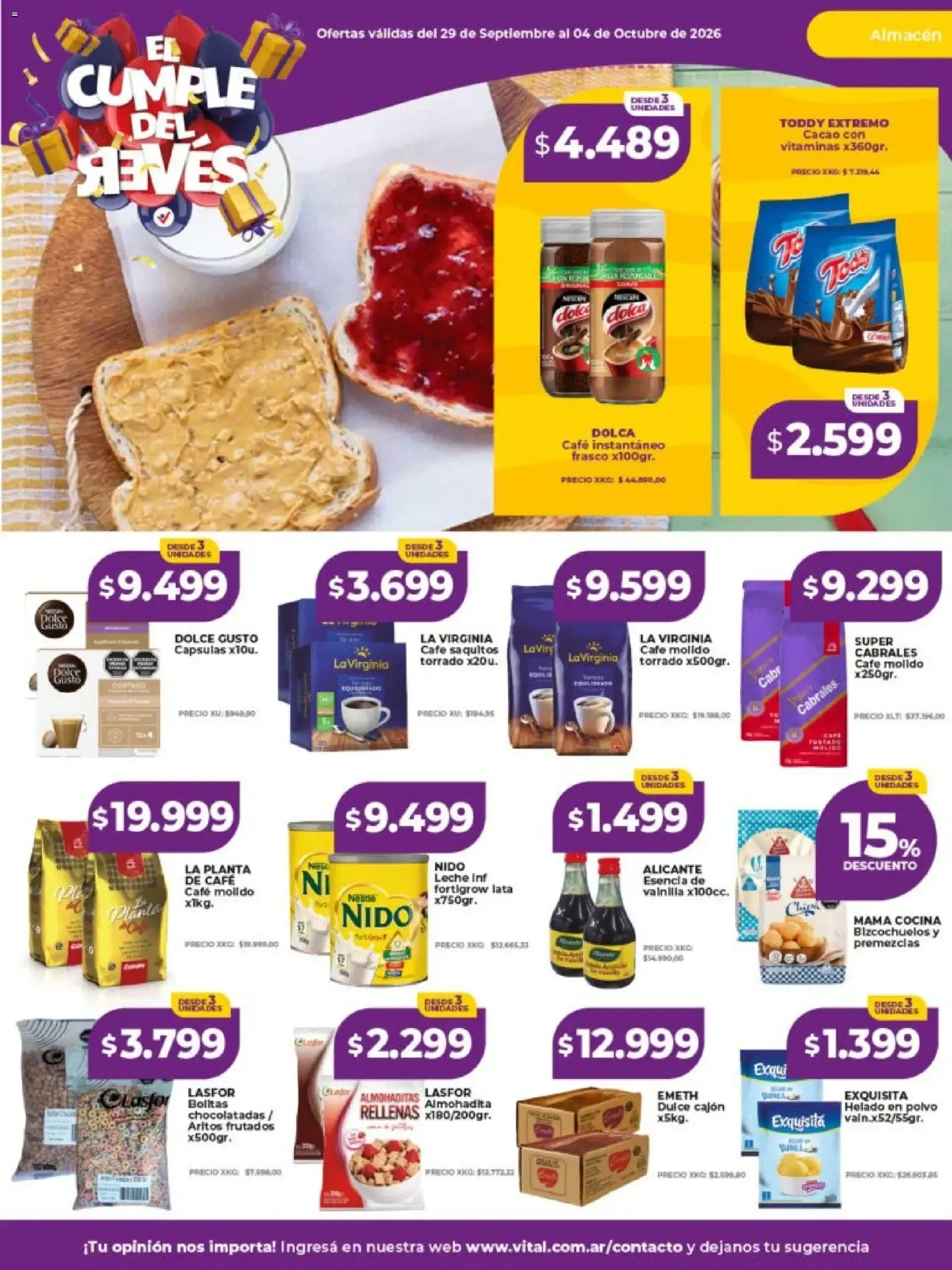 Ofertas de Vital - El Cumple del Revés 29 de septiembre al 4 de octubre 2026 - Página 21 del catálogo