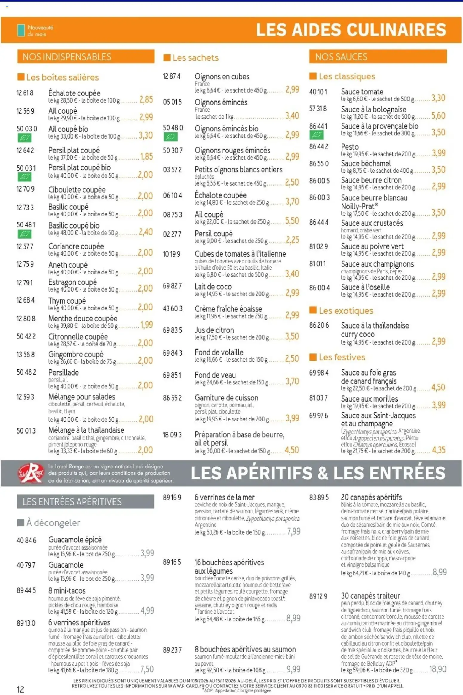 Picard - Catalogue Trimestriel à partir du 14/09/2026 - promo en ligne du 14 septembre au 15 novembre 2026 - Catalogue page 12