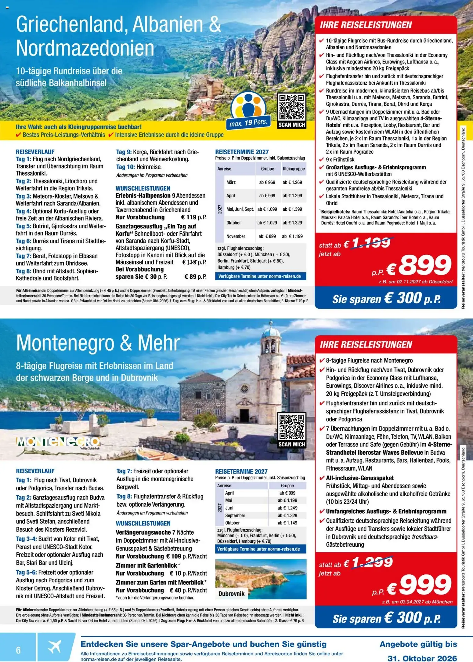 Norma Reisen (ab 01.10.2026) zum blättern » Angebote von 1. Oktober bis 31. Oktober 2026 - Prospekt seite 6