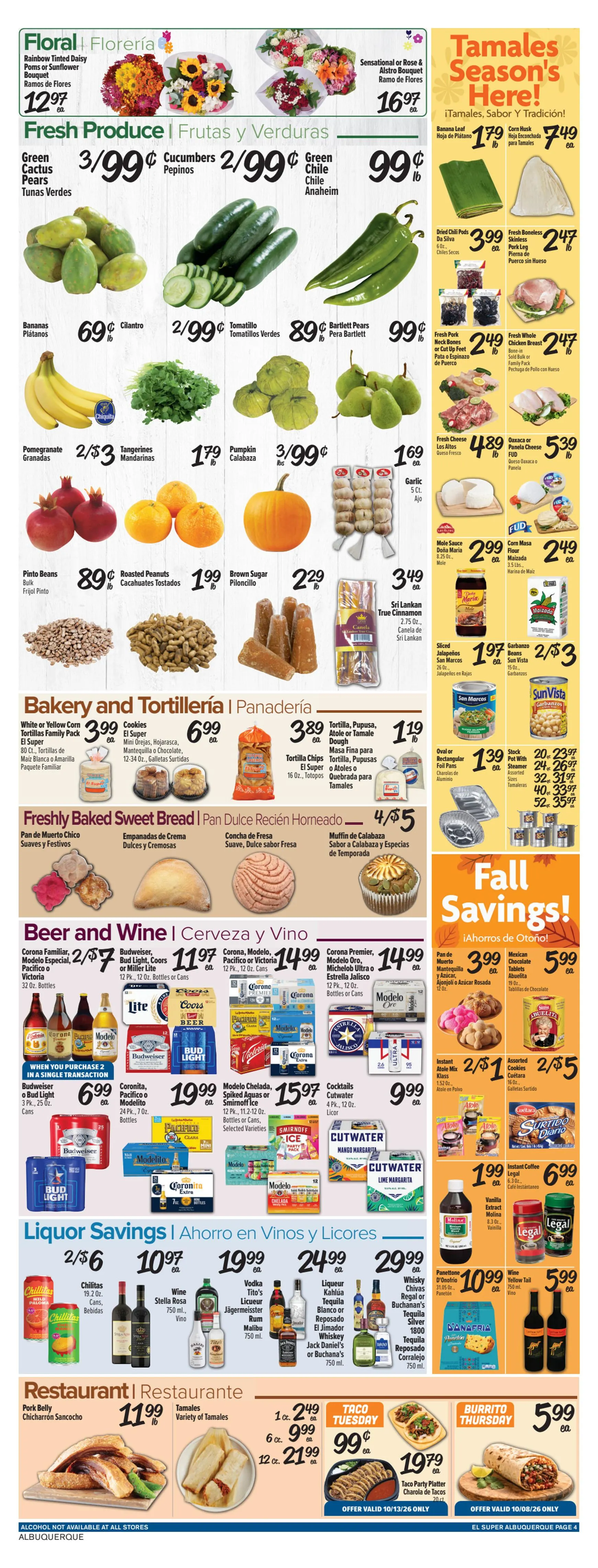 Weekly promotion Current El Super leaflet valid from Wednesday 10/07/2026 to Tuesday 10/13/2026 spanning from October 7 to October 13 2026 - Page 4 for Catalogue 365