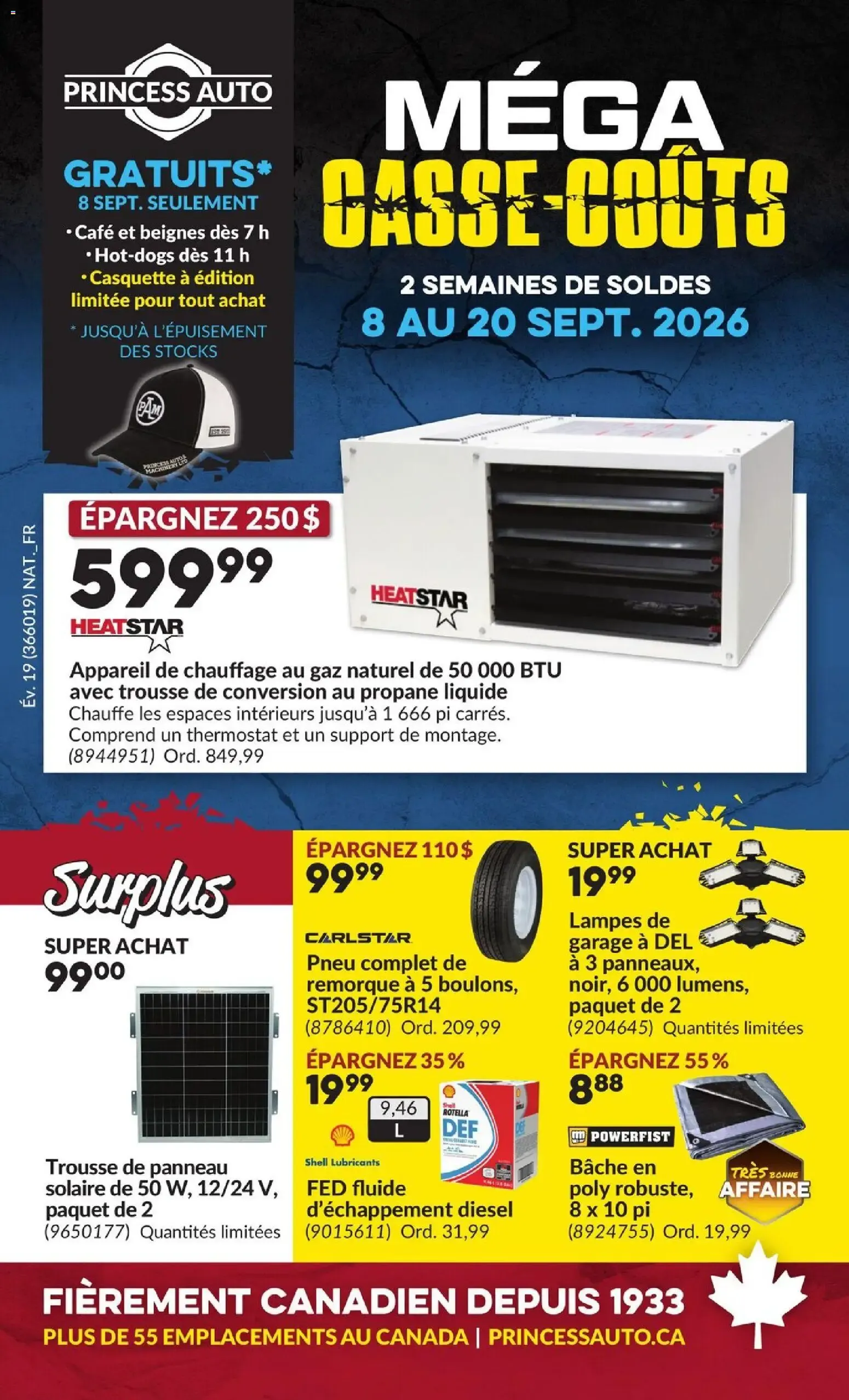 Princess Auto circulaire - 2 Semaines de Soldes ! from Sep 8, 2026 > weekly specials & deals