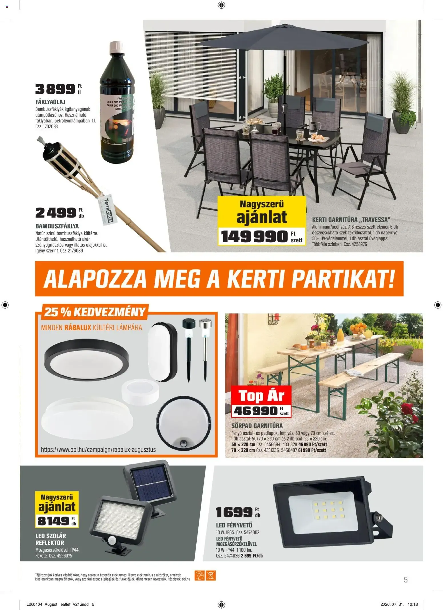 Katalógus OBI Vigye haza a nyarat! - 2026.08.04. -tól/töl > akció, lapozható szórólap 🛍️ augusztus 4.-tól augusztus 30.-ig 2026. - Oldal 5