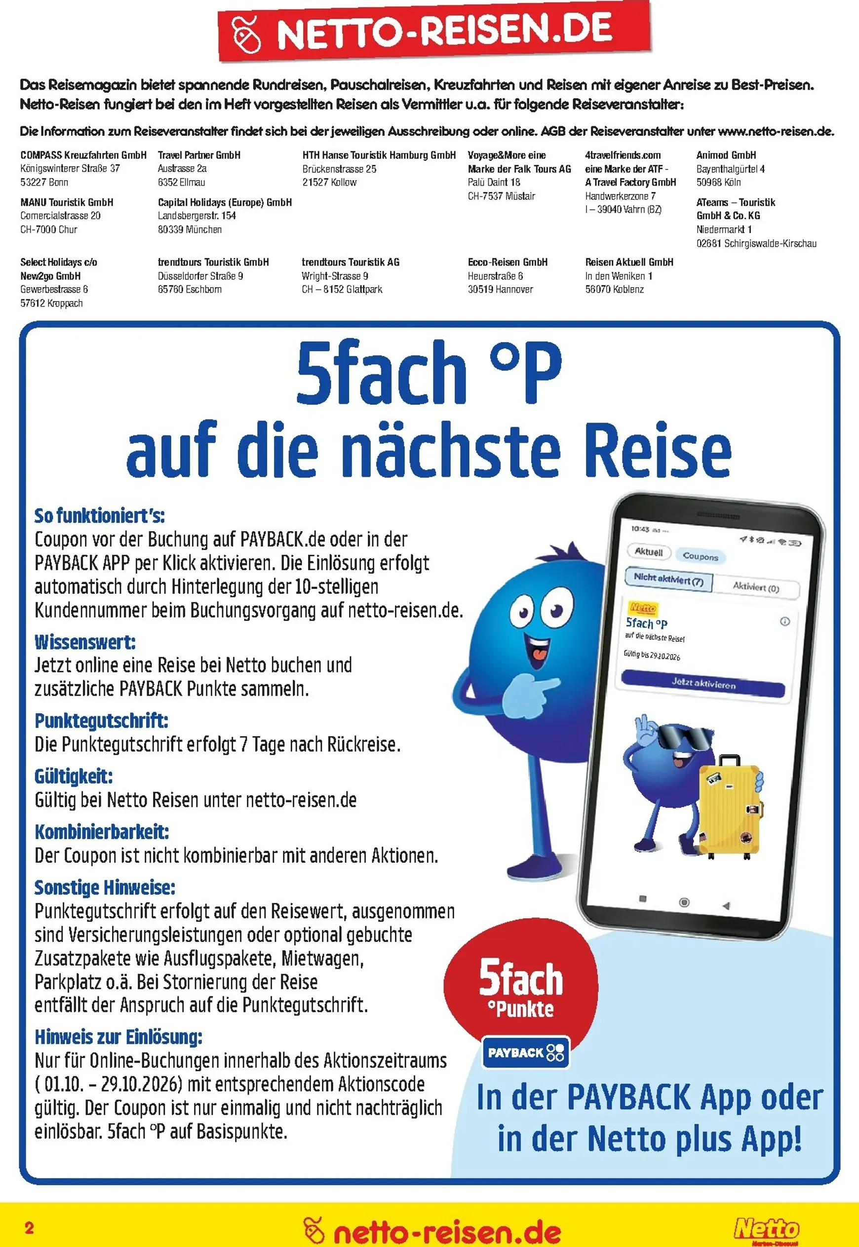 Netto Marken Discount - Reisen Prospekt – von Donnerstag 01.10.2026 bis Samstag 31.10.2026 von 1. Oktober bis 31. Oktober 2026 - Prospekt seite 2