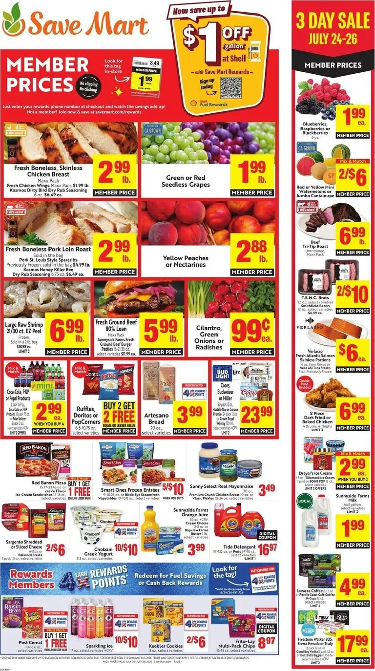 Current Save Mart leaflet valid from Wednesday 07/22/2026 to Tuesday 07/28/2026