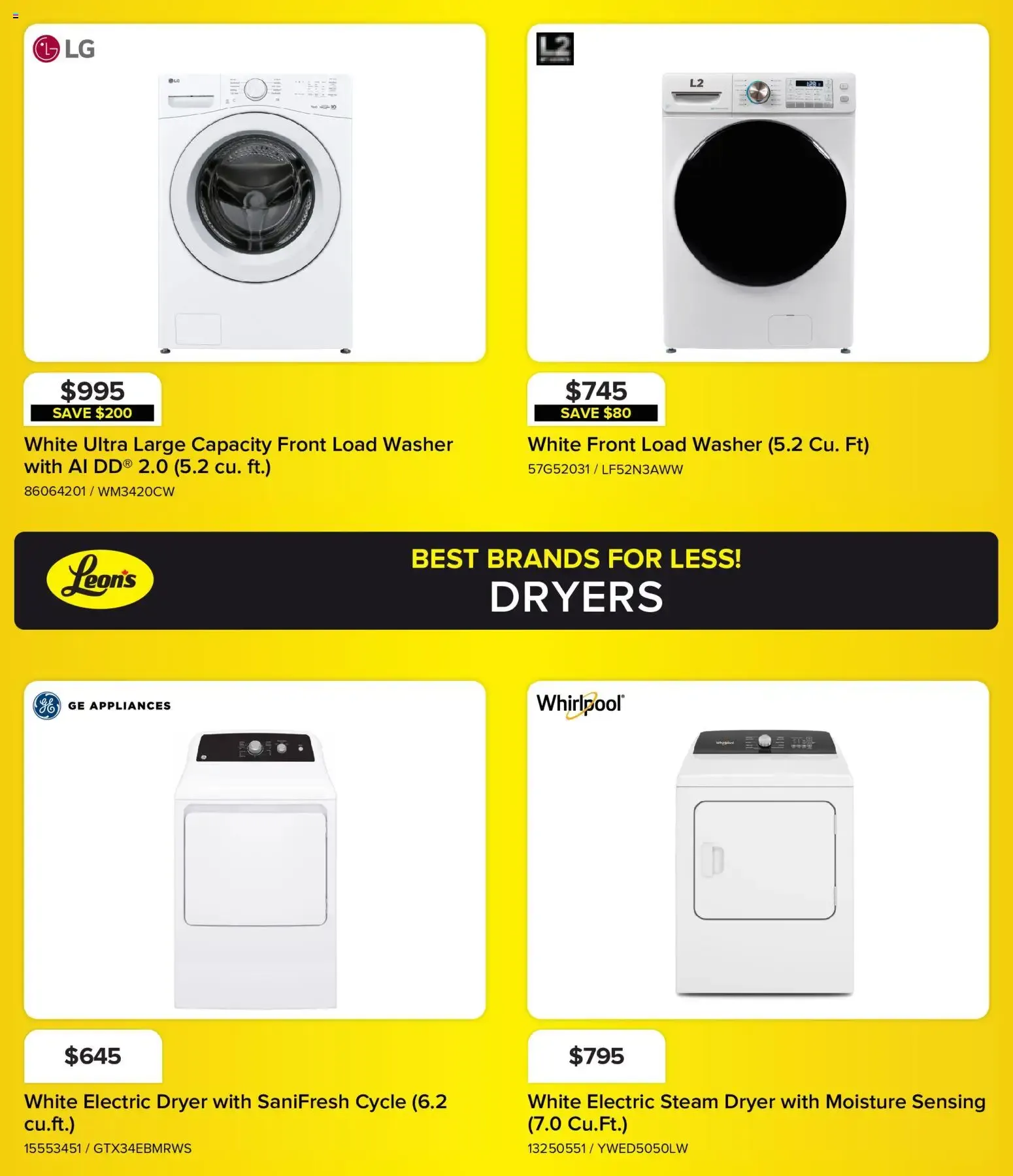 Leon's flyer - BBFL Appliances from Oct 29, 2026 > weekly specials & deals from October 29 to November 4 2026 - flyer page 10