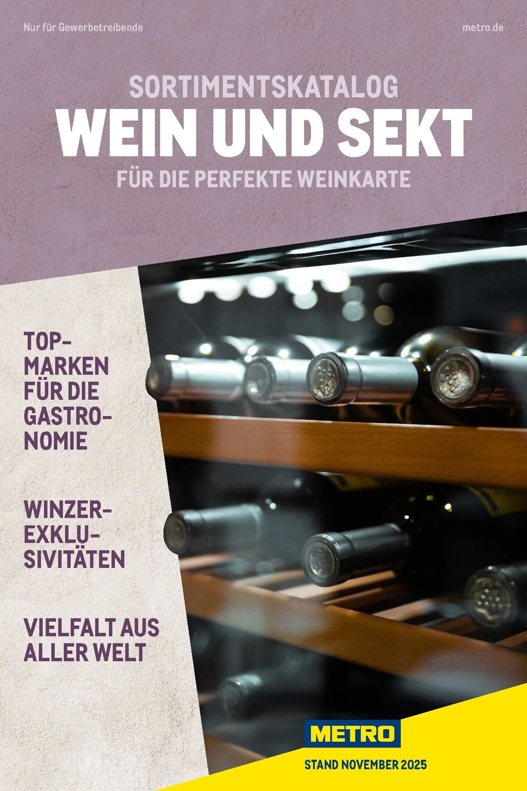 Sortimentskatalog Wein und Sekt für die perfekte Weinkarte von 1. November bis 30. September 2026 - Prospekt seite 1