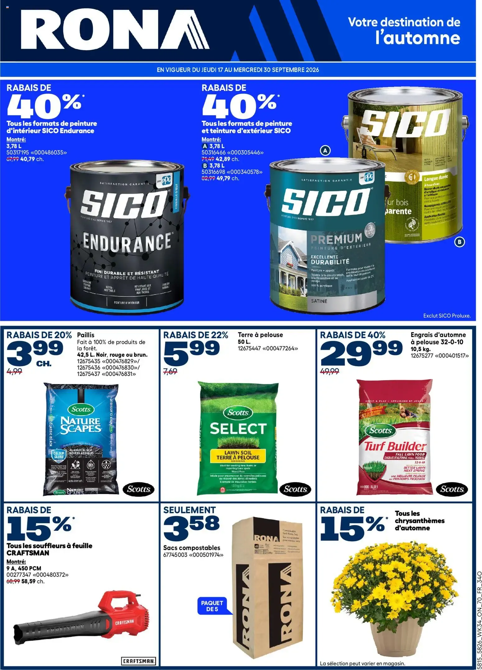 Rona circulaire from Sep 17, 2026 > weekly specials & deals